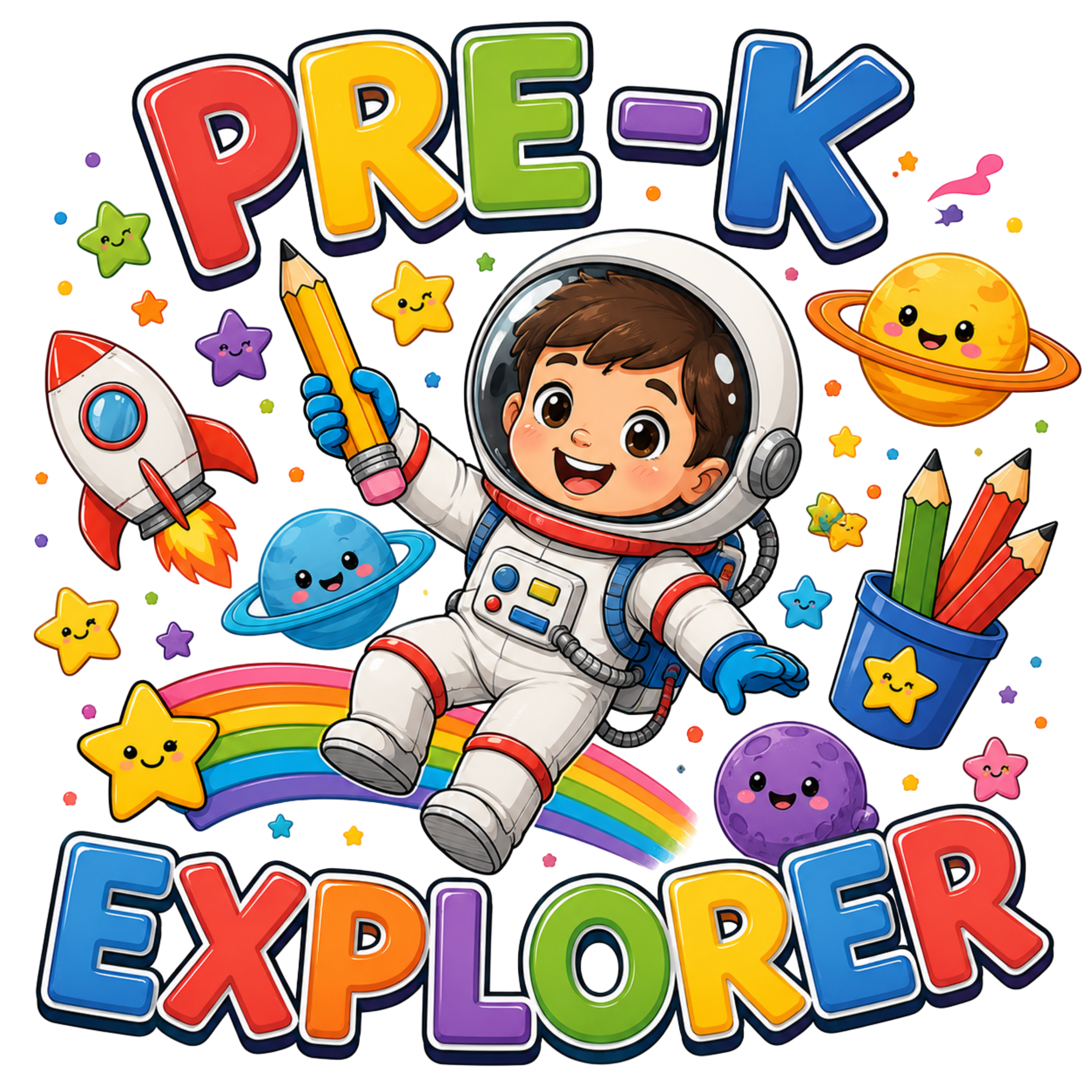 Pre K Space Explorer DTF Transfer