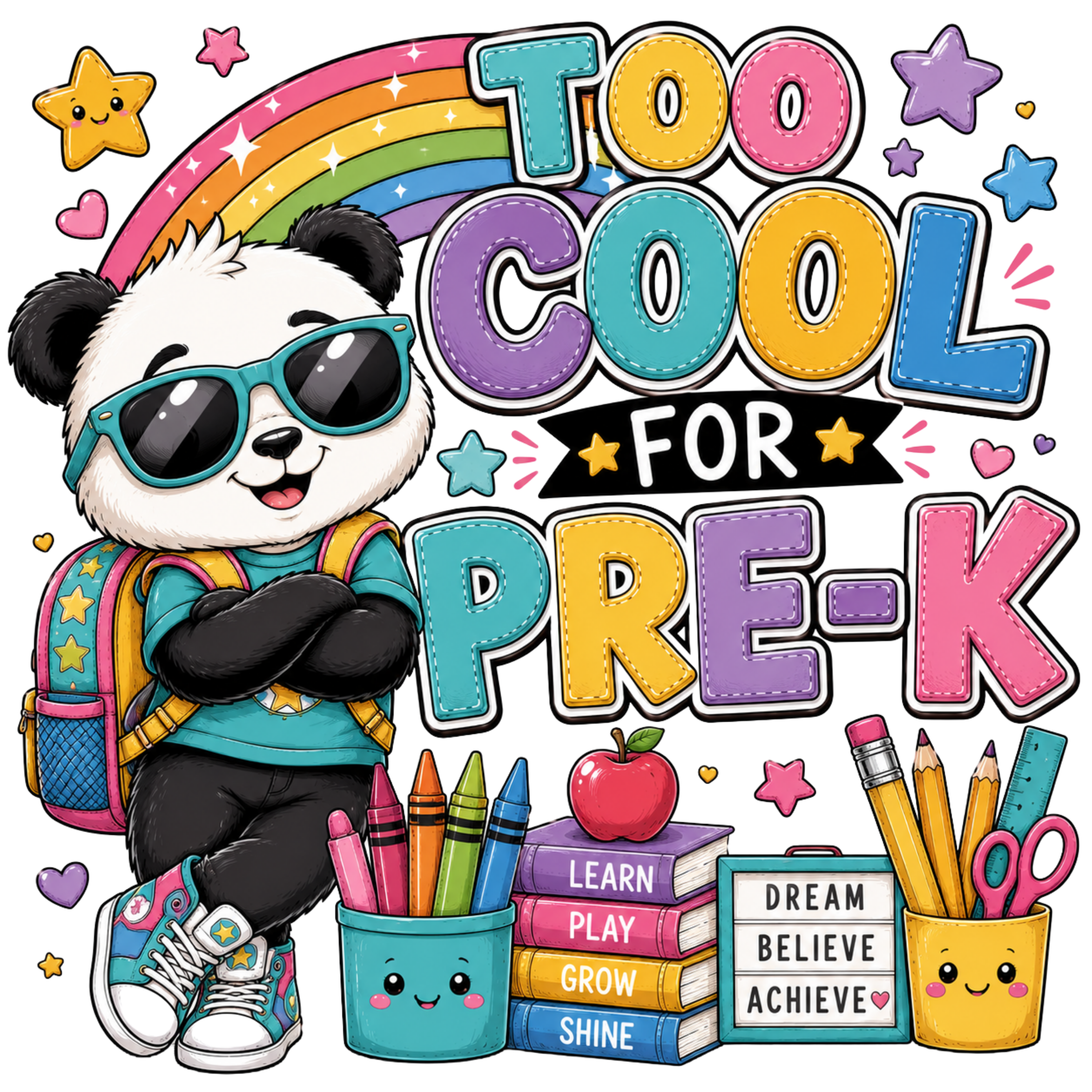 Too Cool For Pre K DTF Transfer