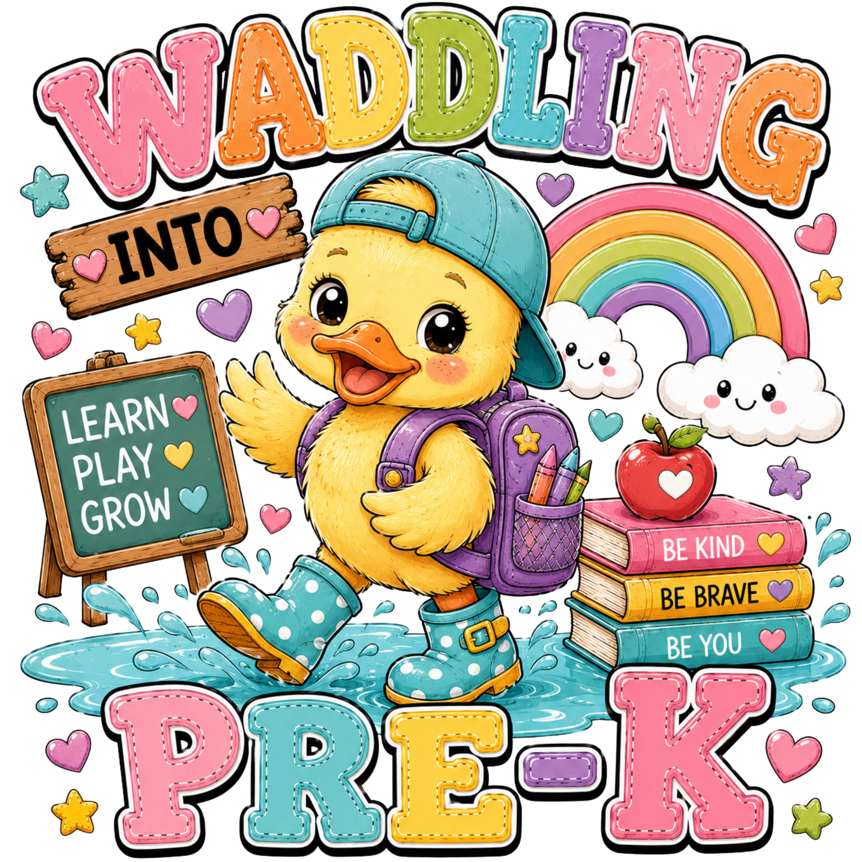 Waddling Into Pre K DTF Transfer