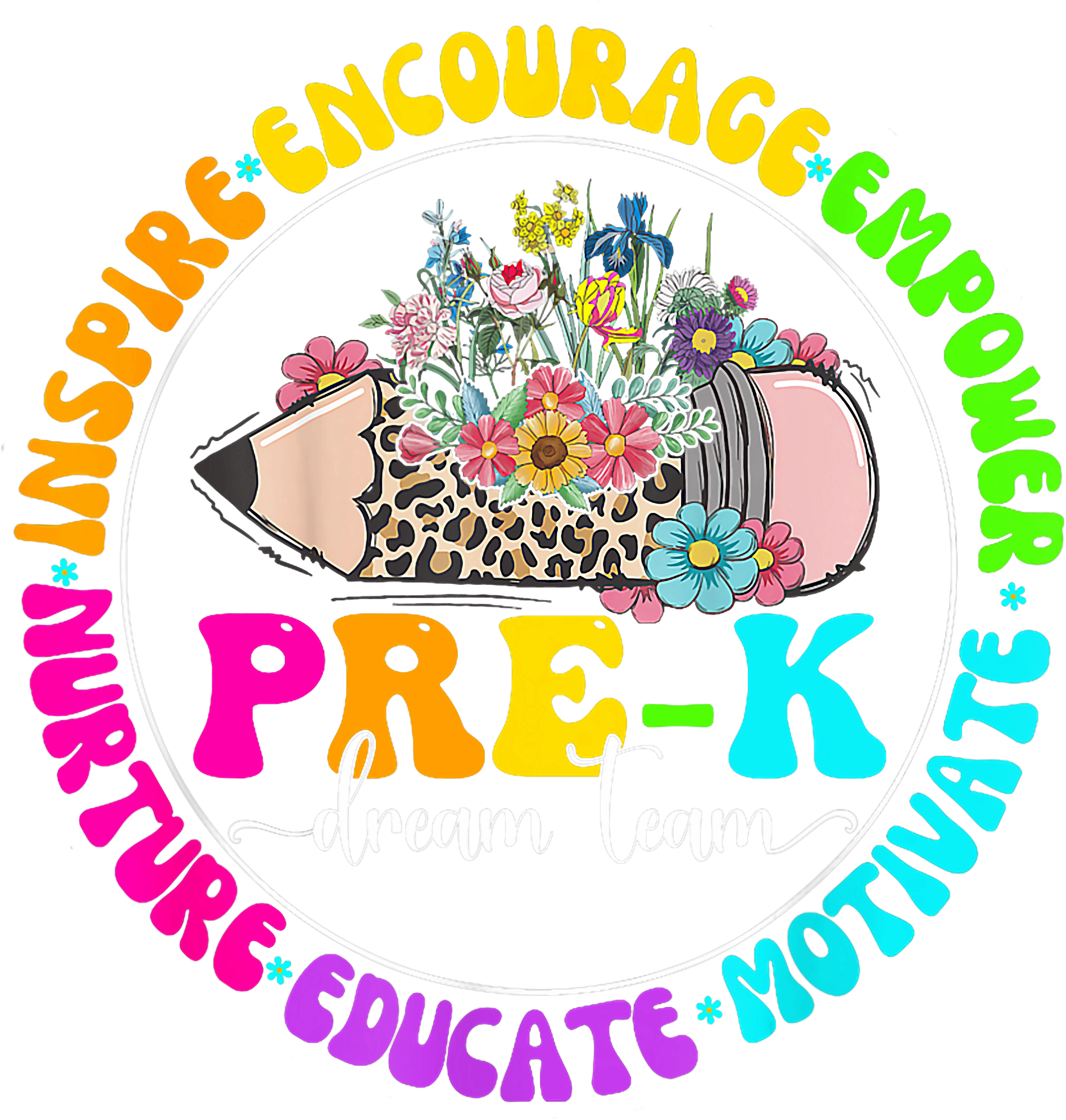 Pre K Dream Team Pencil DTF Transfer