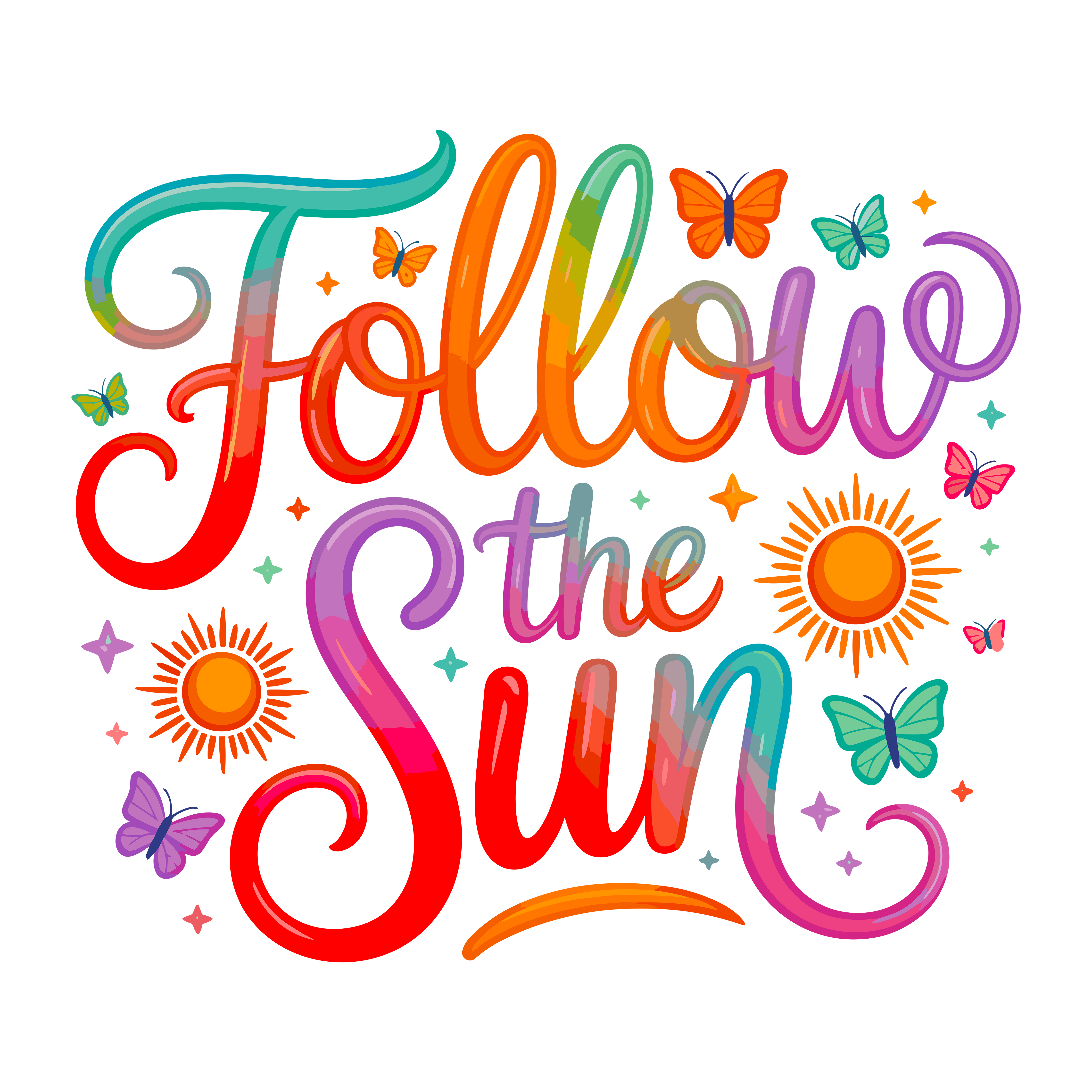 Follow The Sun DTF Transfer