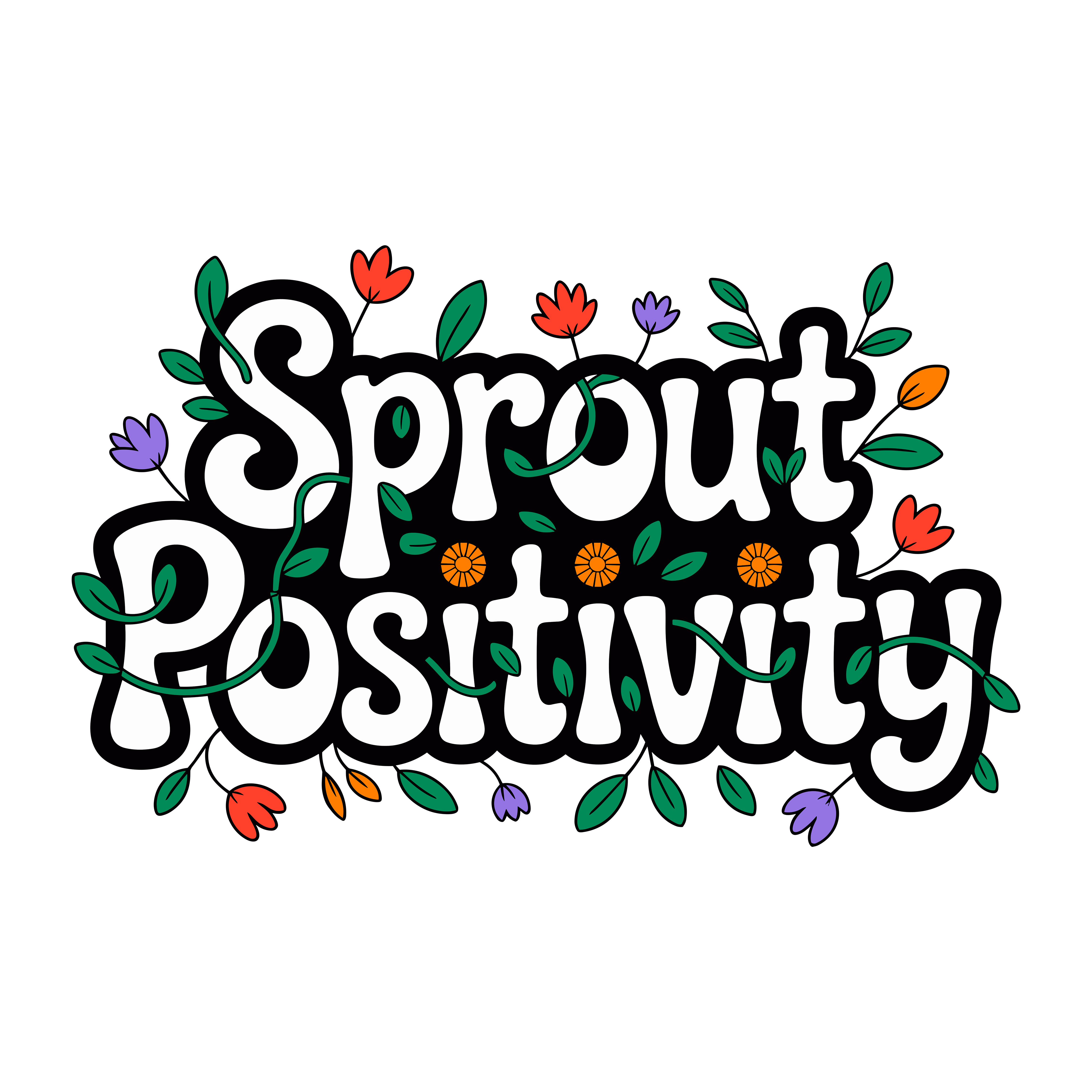 Sprout Positivity Floral DTF Transfer