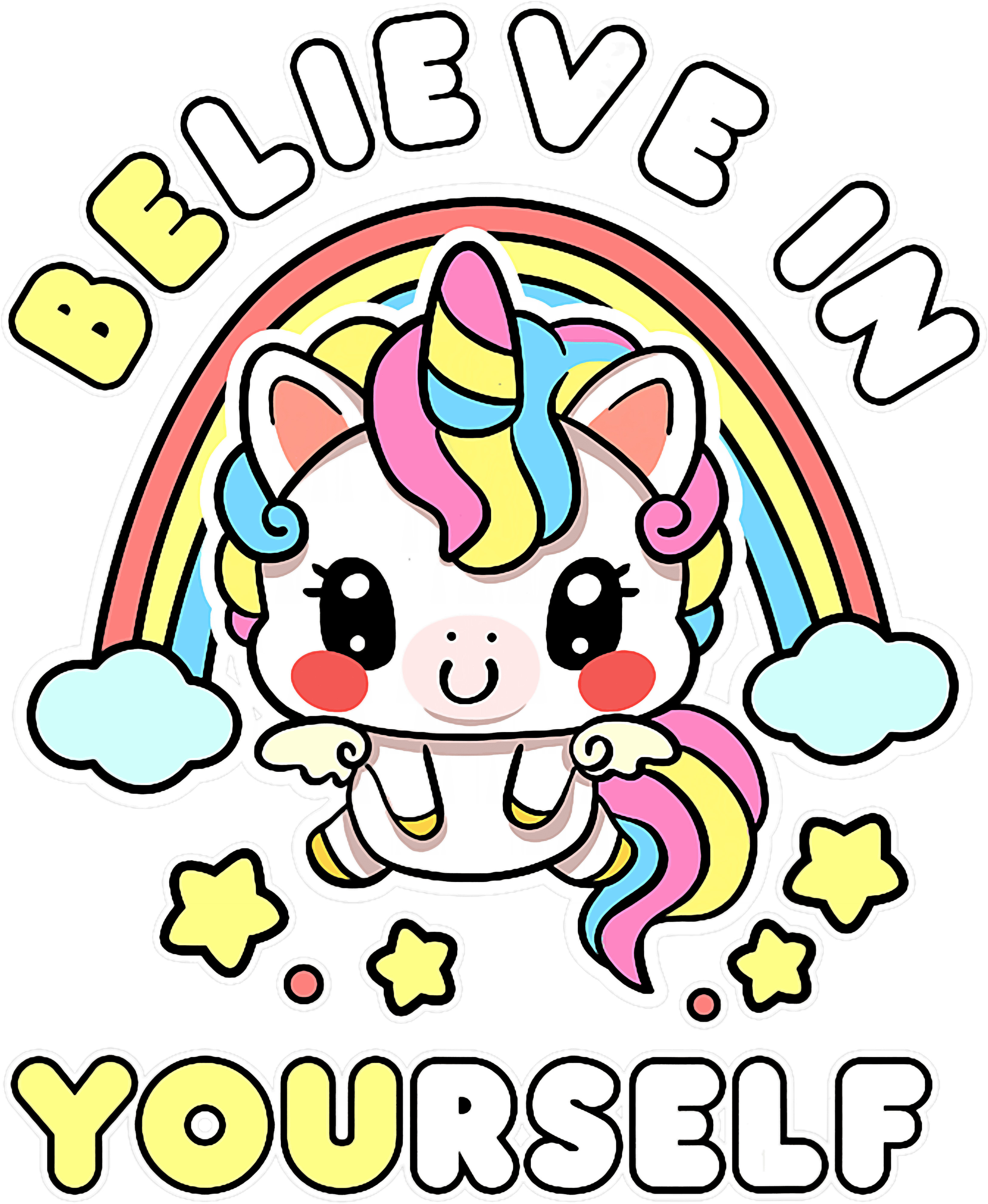 Believe In Yourself Unicorn DTF Transfer