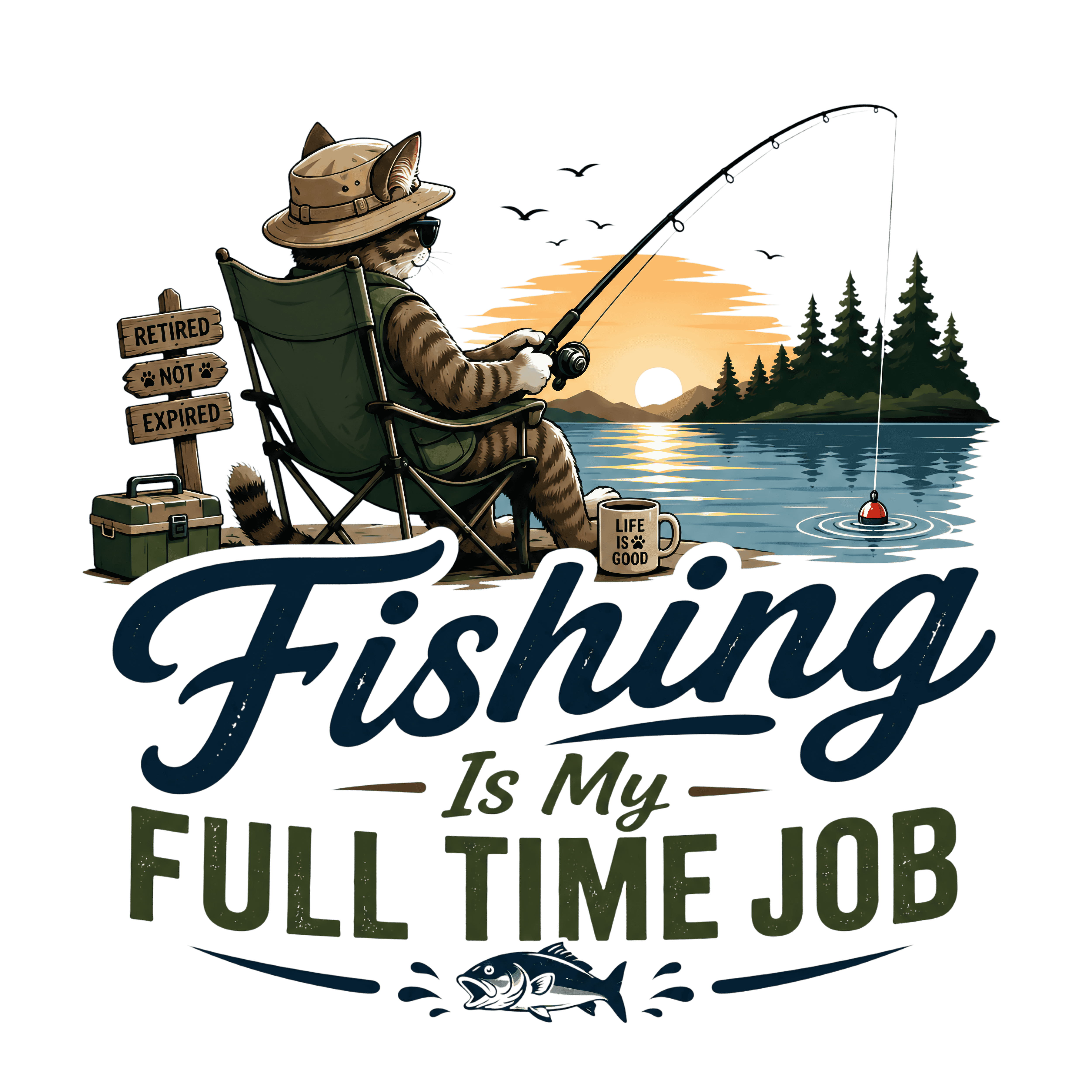 Retirement Fishing Life DTF Transfer