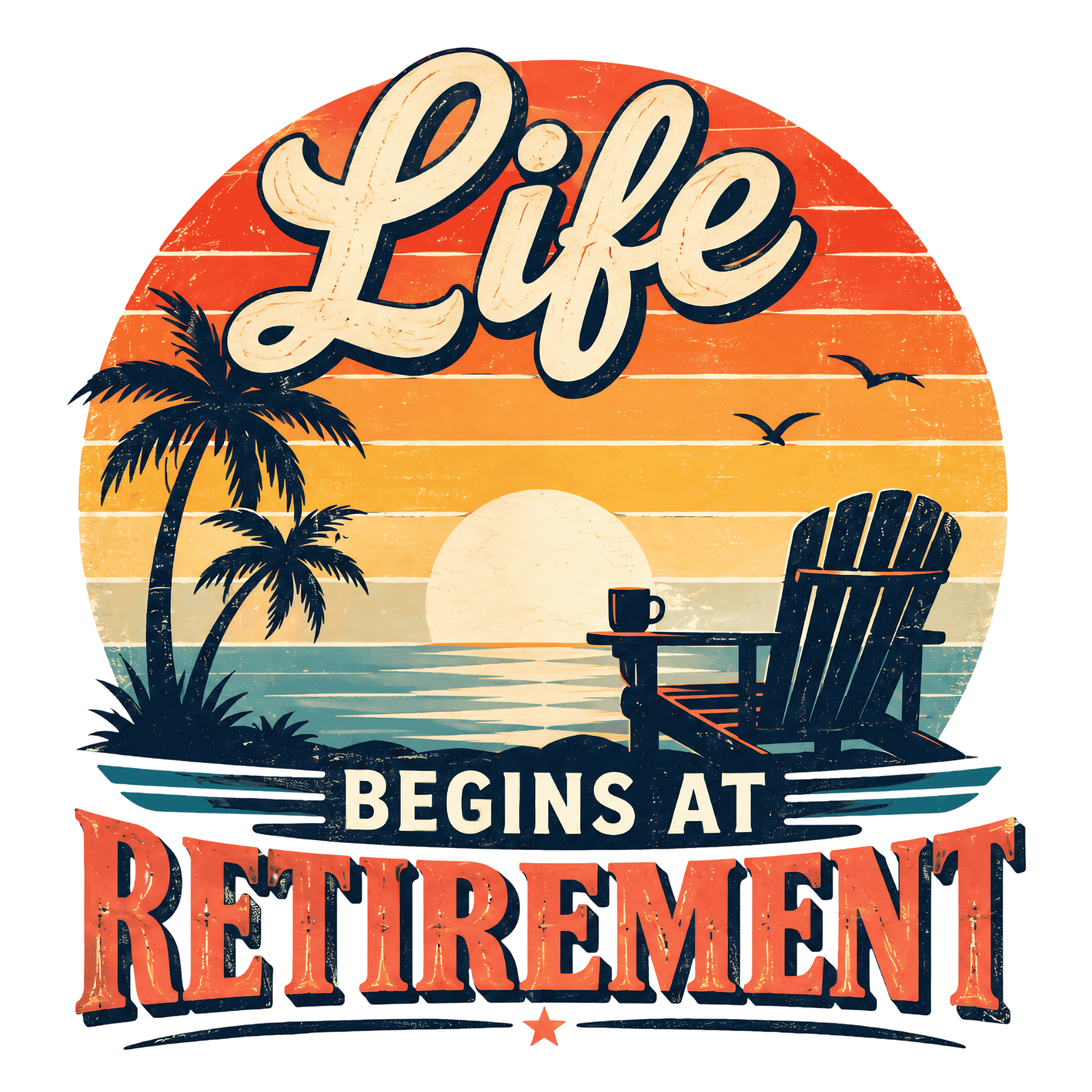 Life Begins At Retirement DTF Transfer