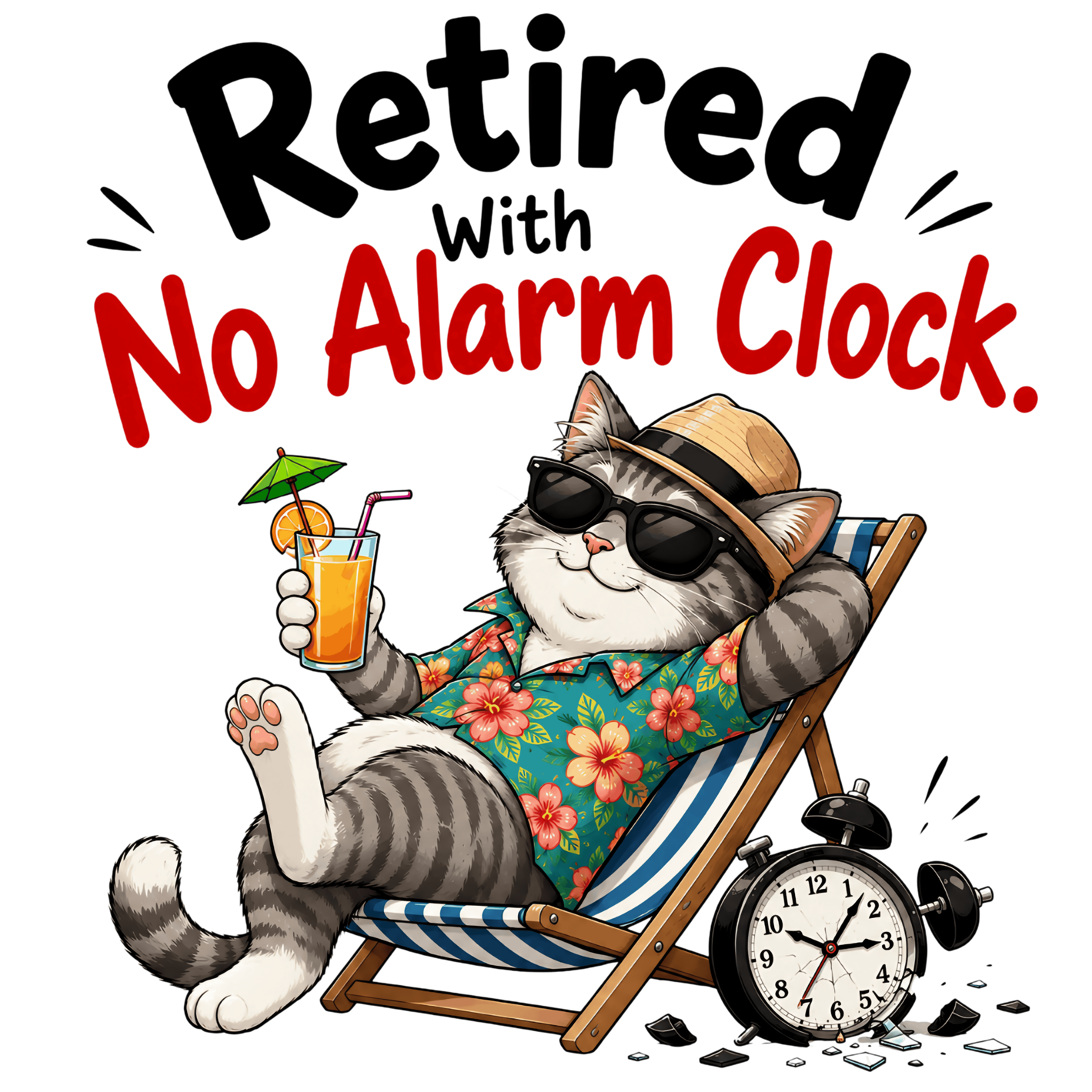 Retired With No Alarm Clock DTF Transfer