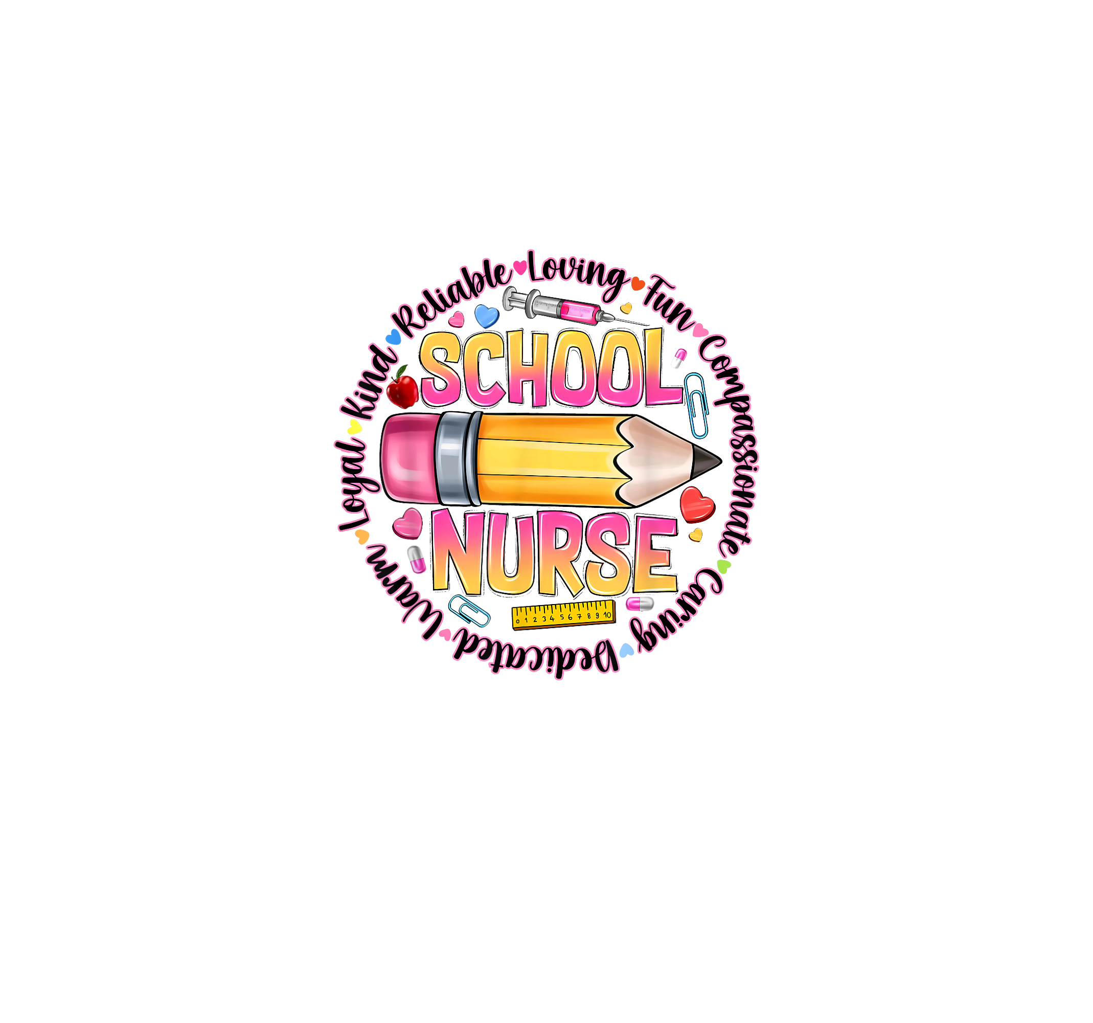 Caring School Nurse DTF Transfer
