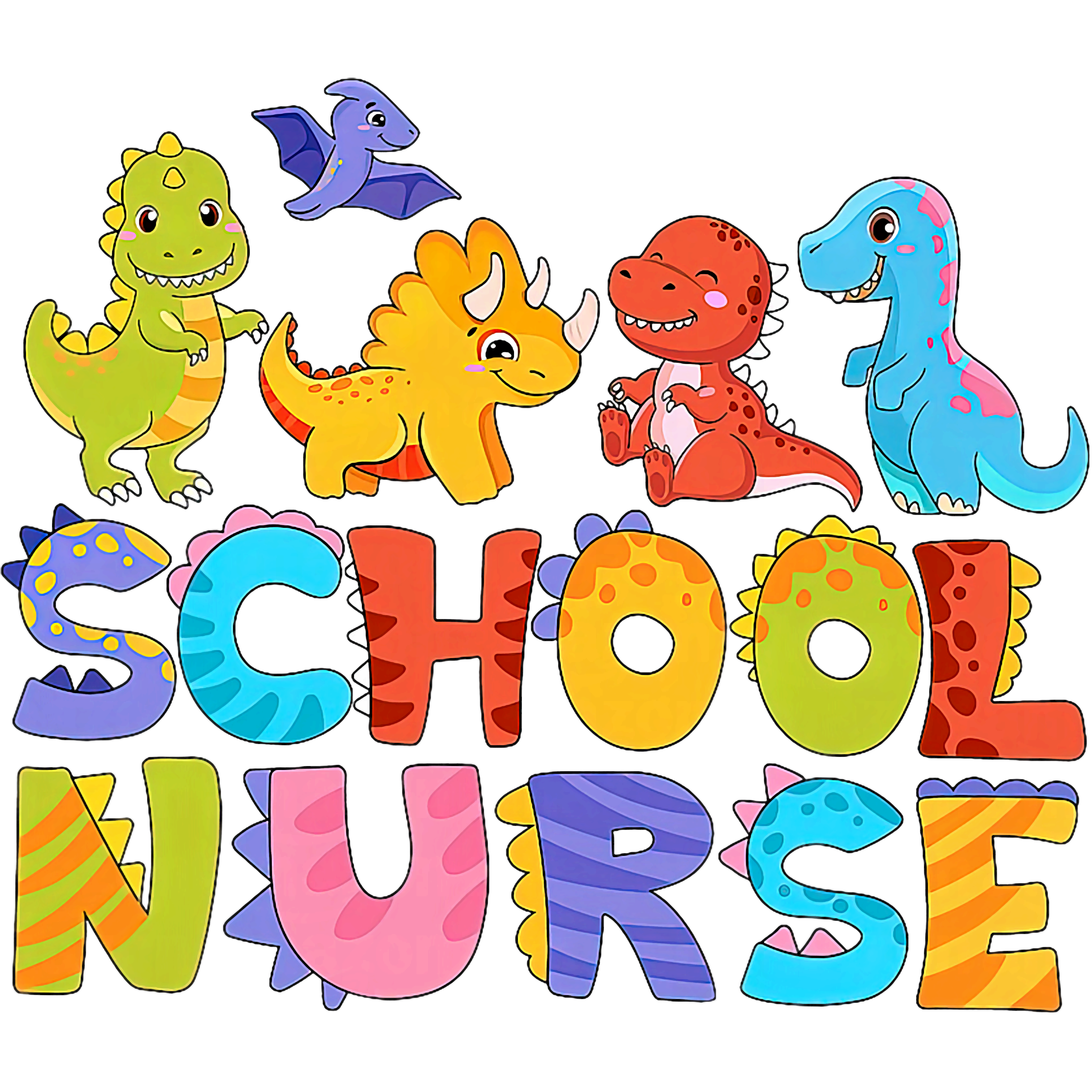 Dinosaur School Nurse DTF Transfer