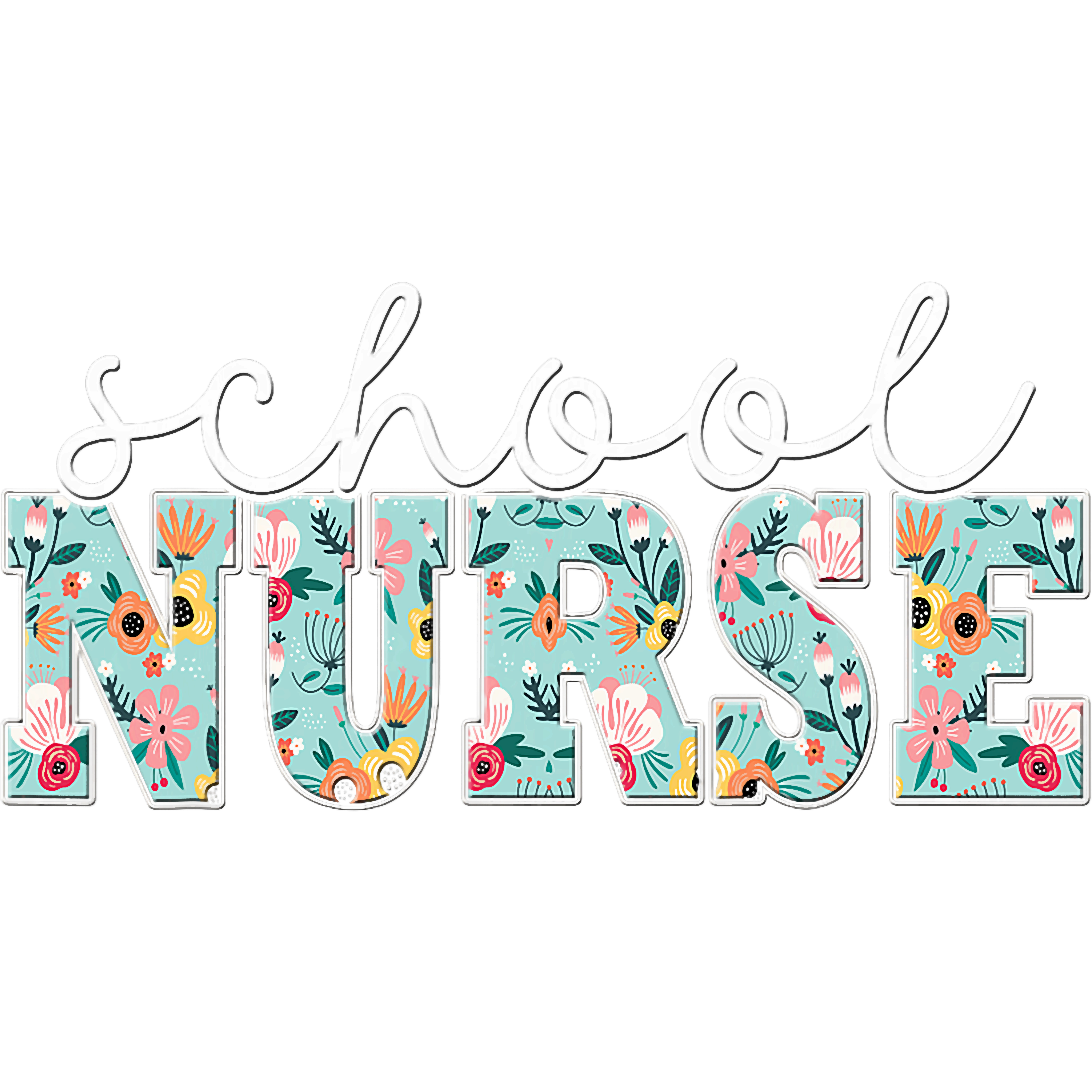 Floral School Nurse DTF Transfer