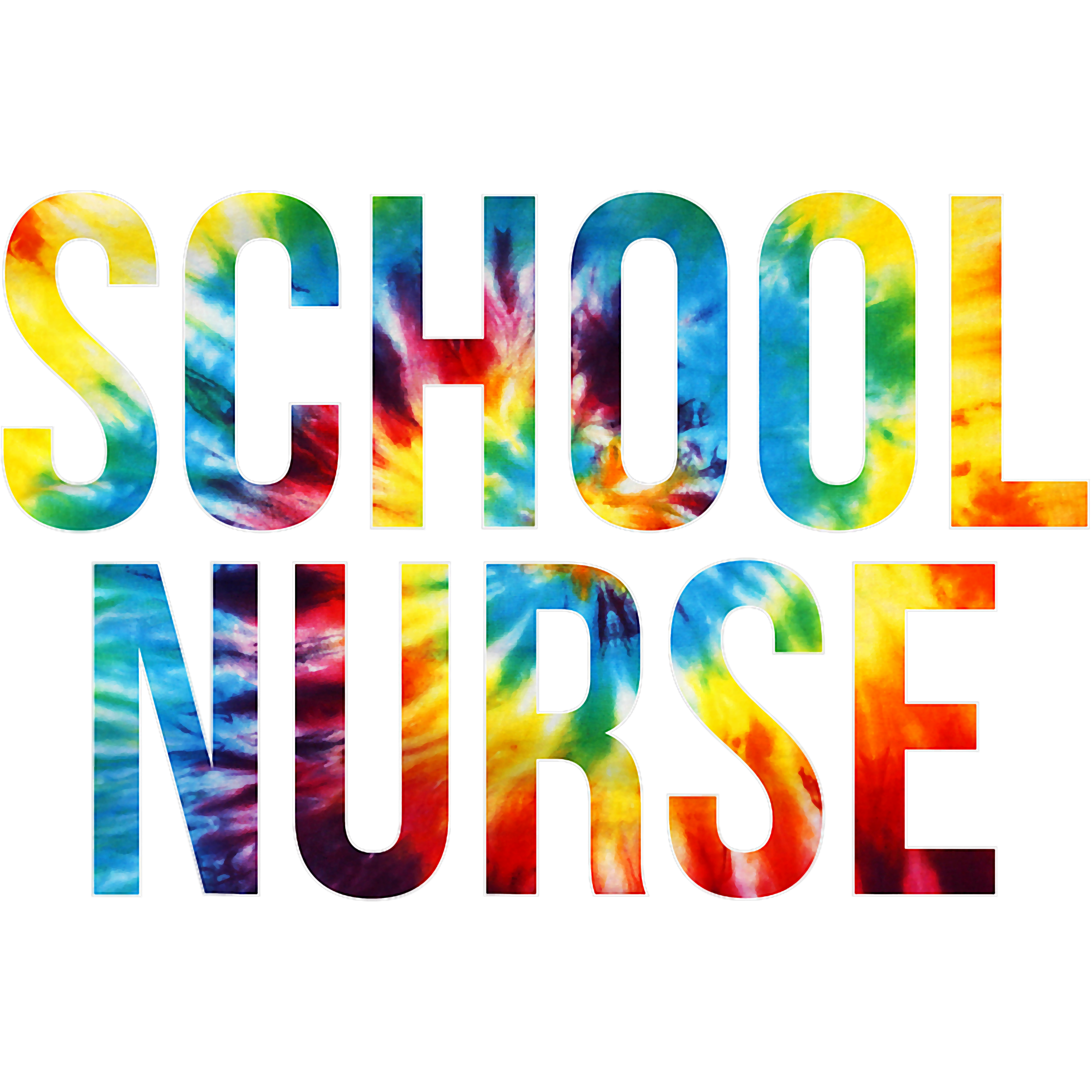 Colorful Tie Dye School Nurse DTF Transfer