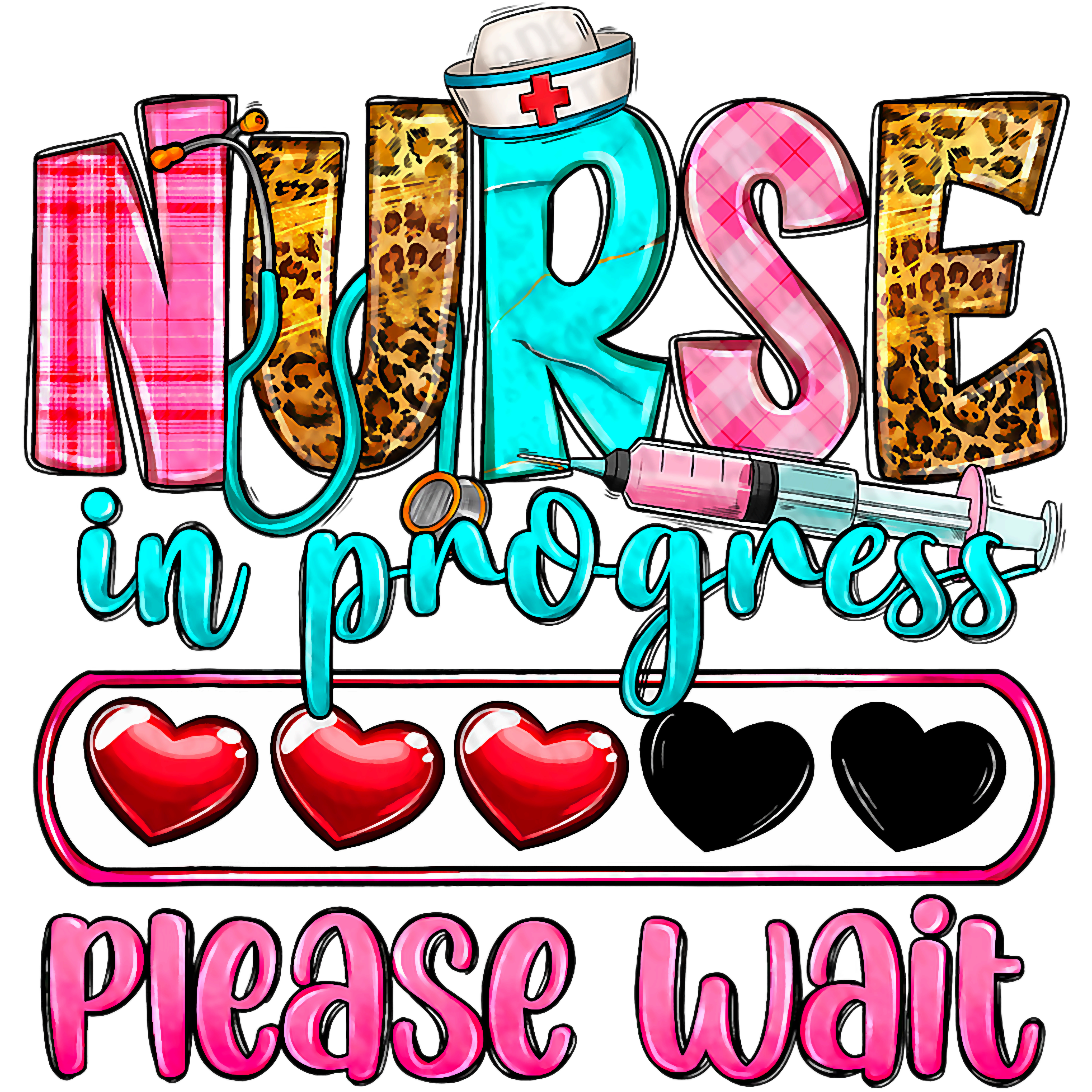 Nurse In Progress DTF Transfer