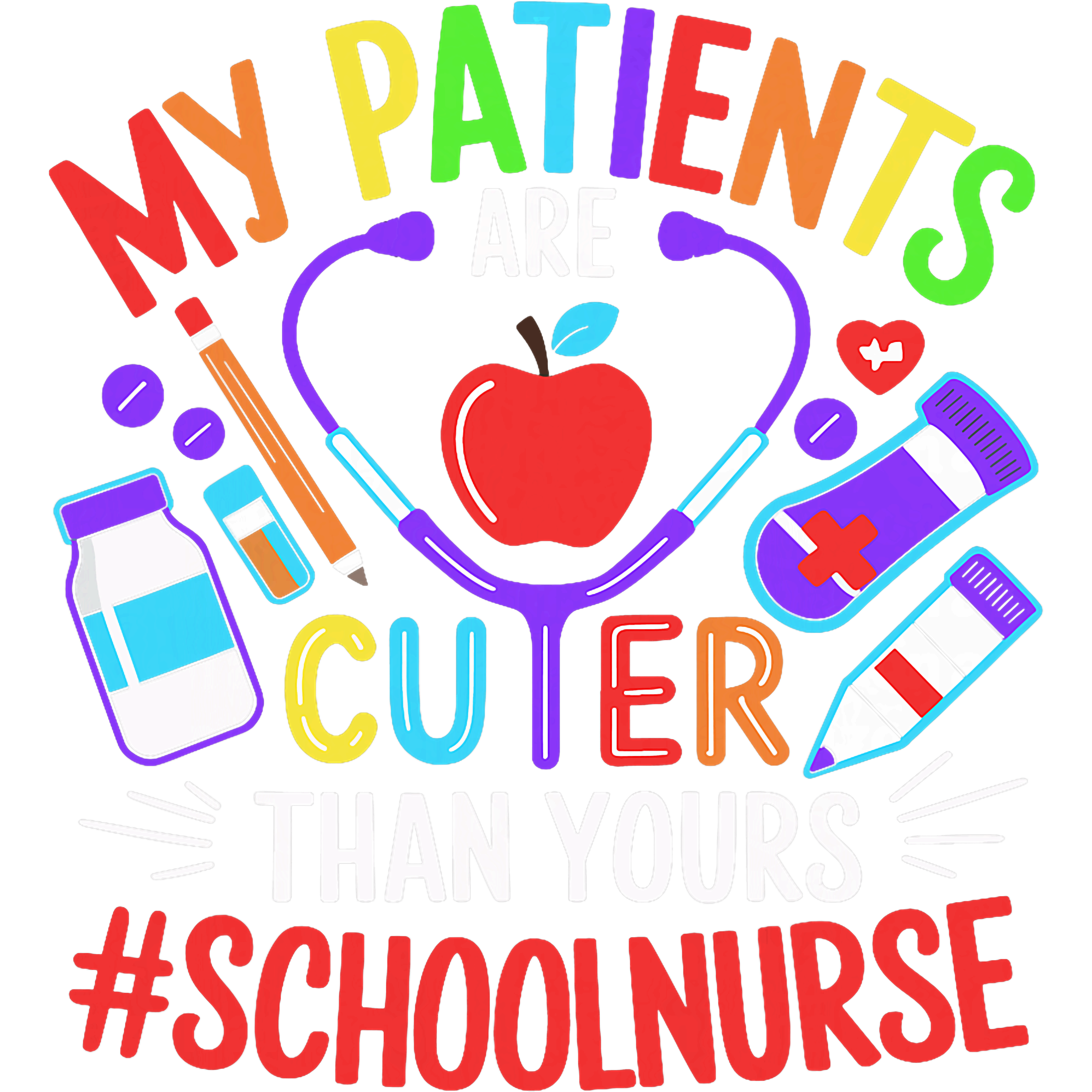 Caring School Nurse DTF Transfer