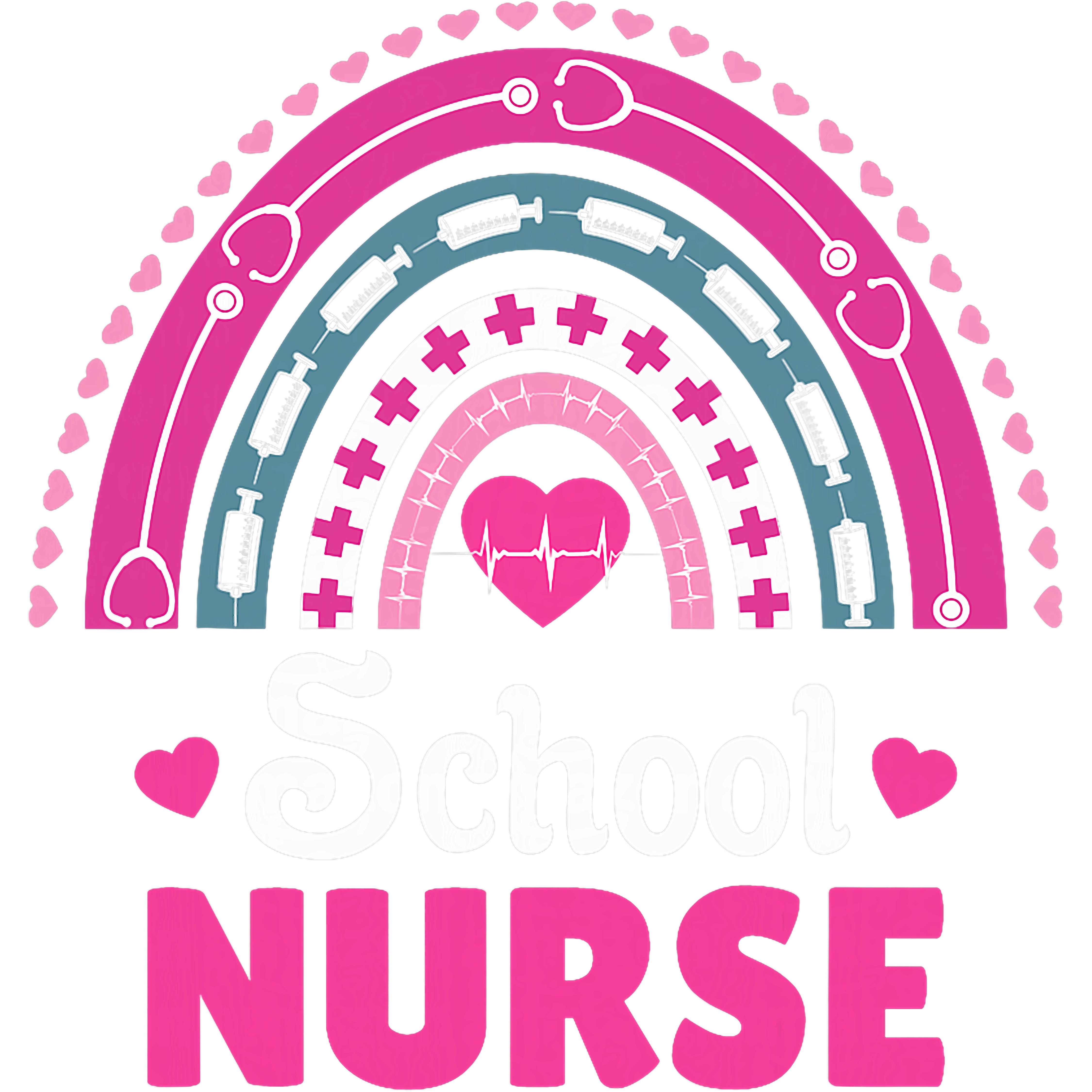 School Nurse Rainbow DTF Transfer