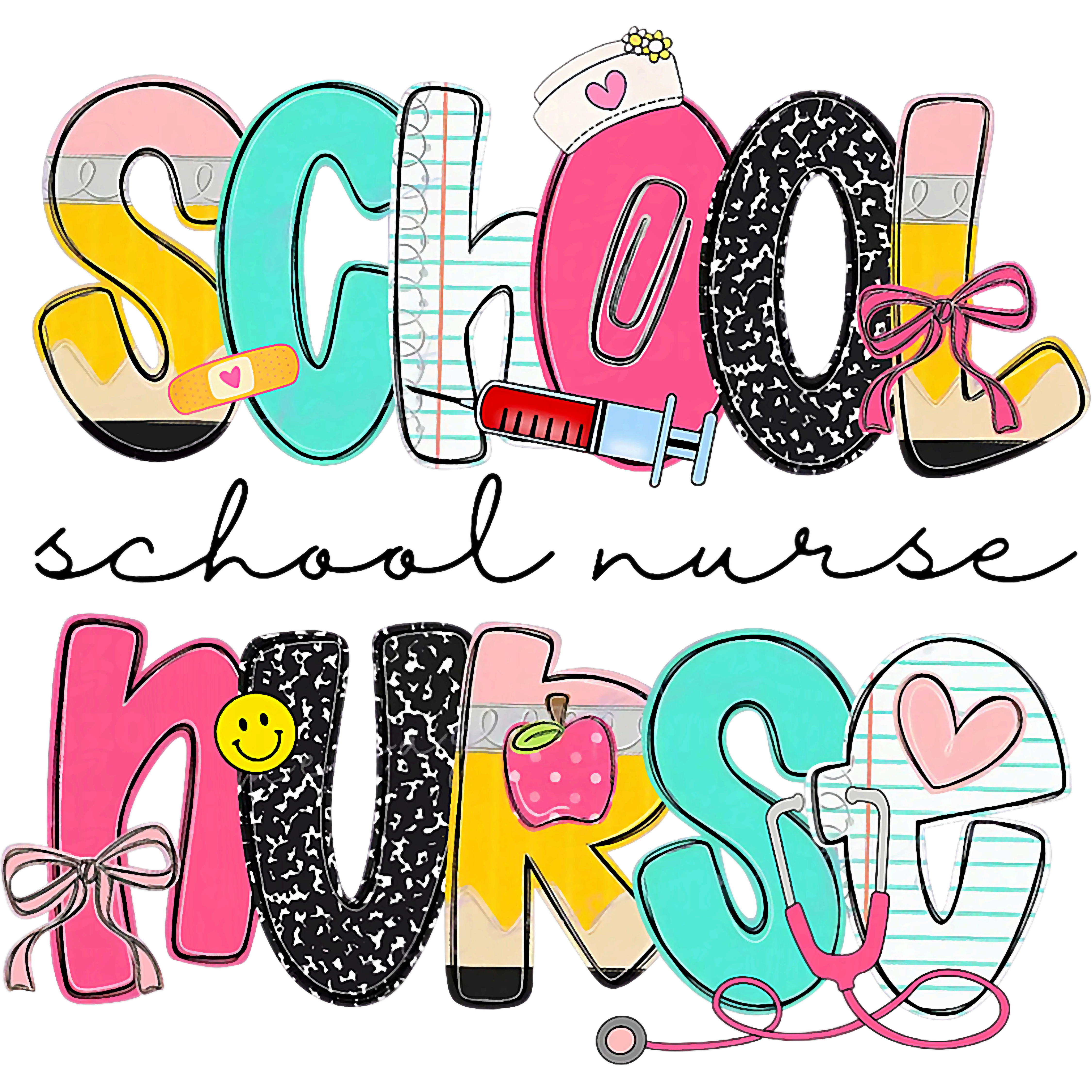 School Nurse Retro DTF Transfer