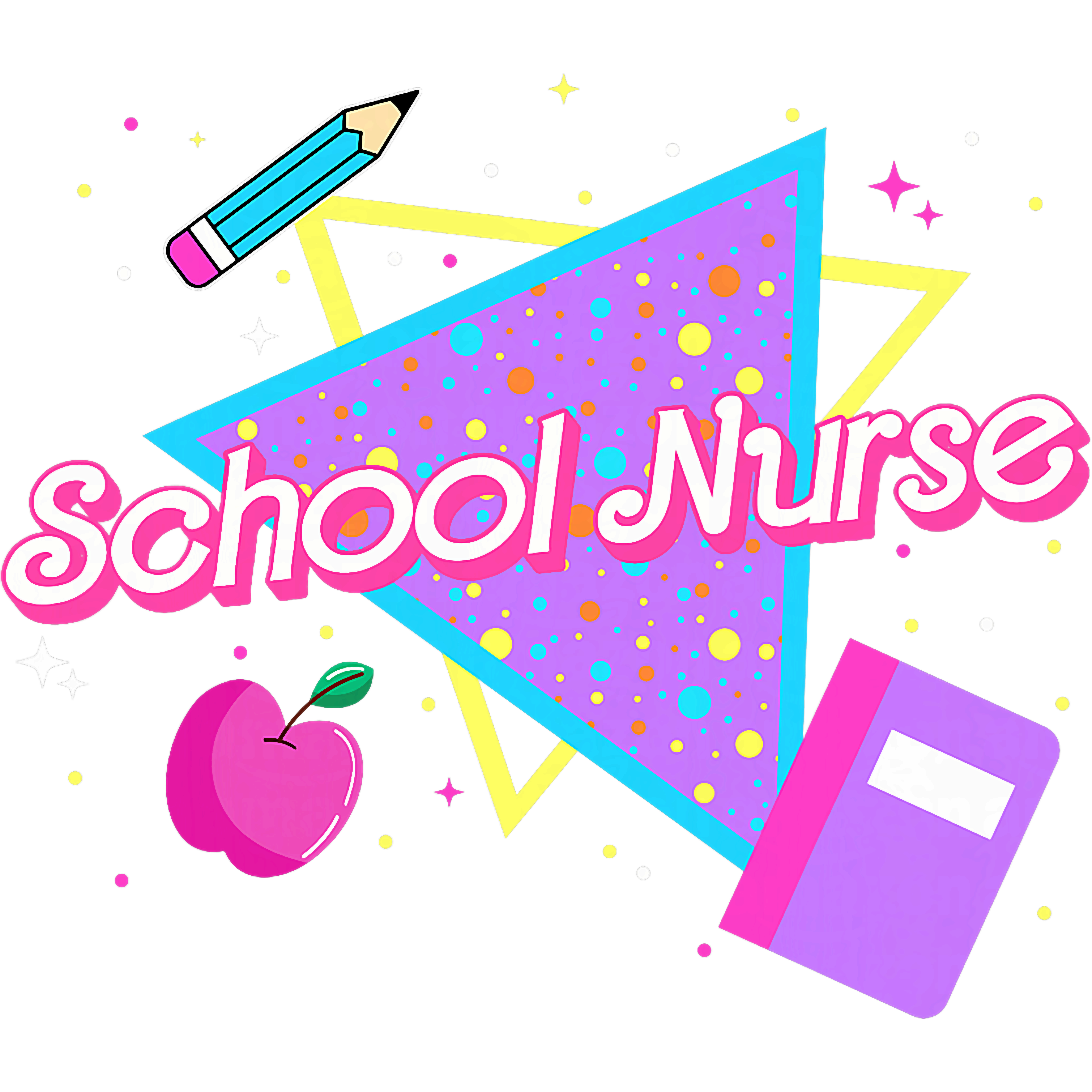 Colorful School Nurse DTF Transfer