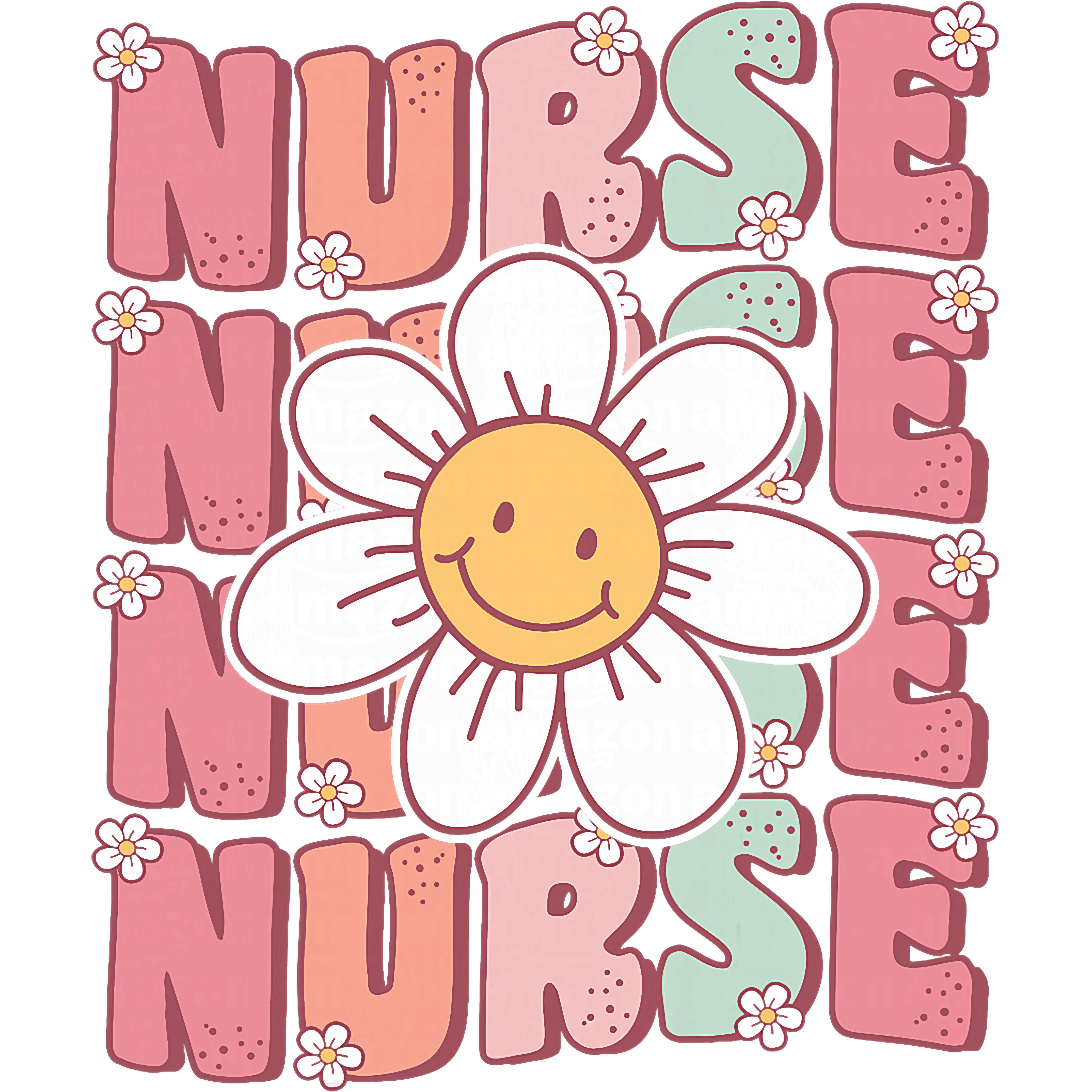 Cute Floral Nurse Design DTF Transfer
