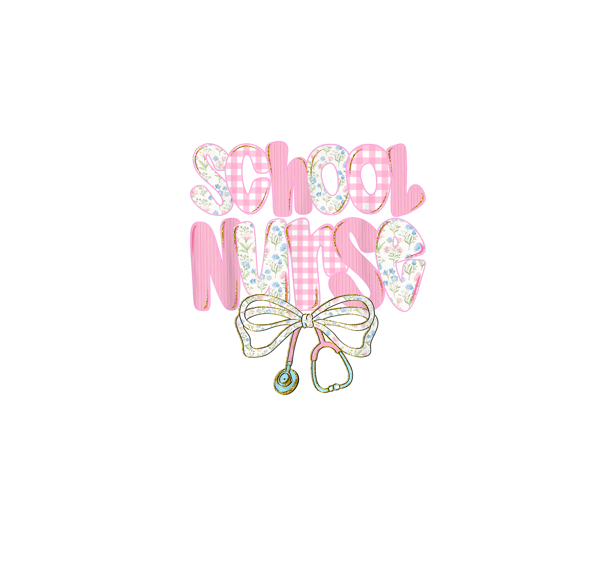 School Nurse Stethoscope Bow DTF Transfer