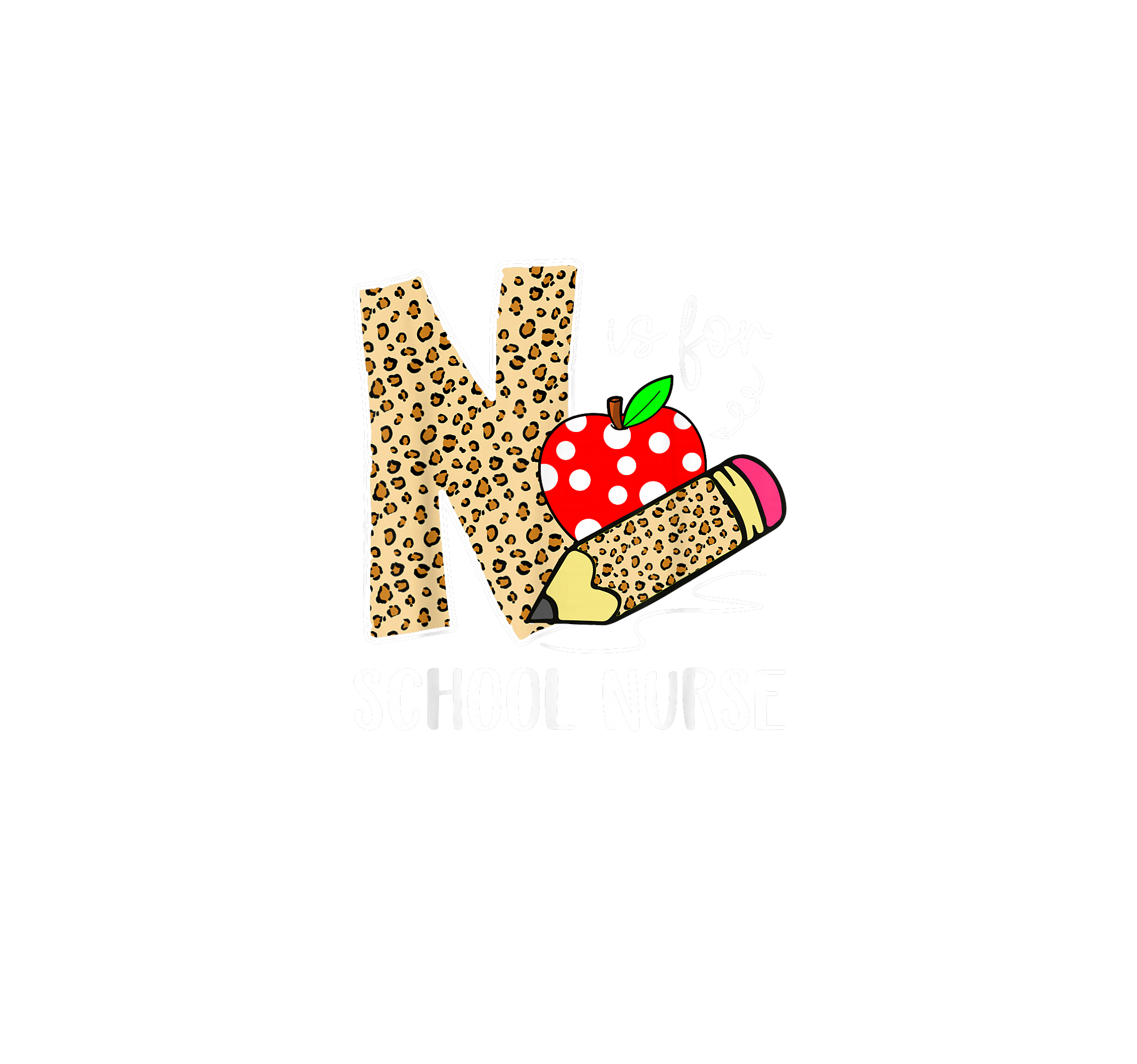 School Nurse Apple Pencil DTF Transfer