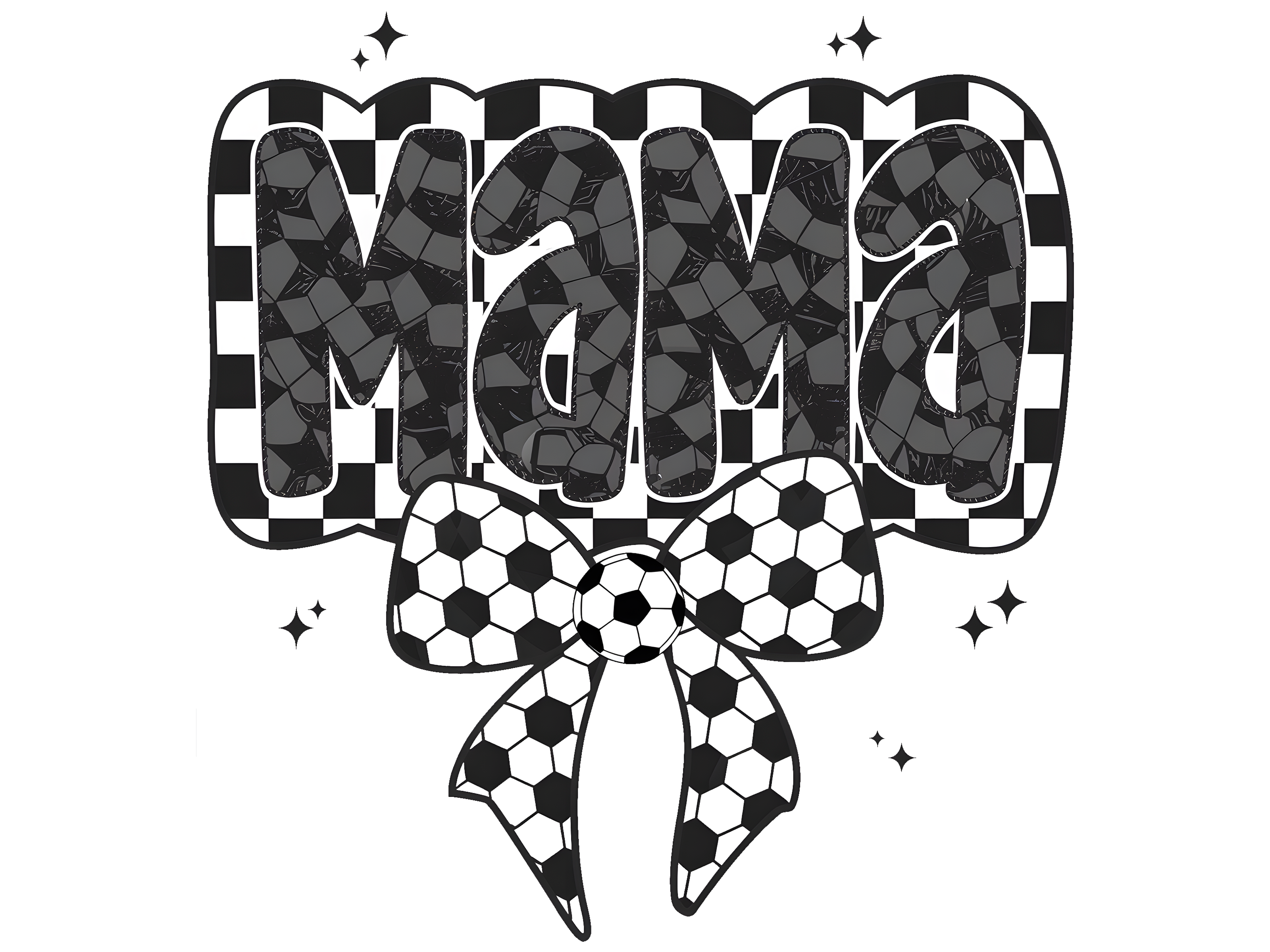 Soccer Mama Checkered Bow DTF Transfer