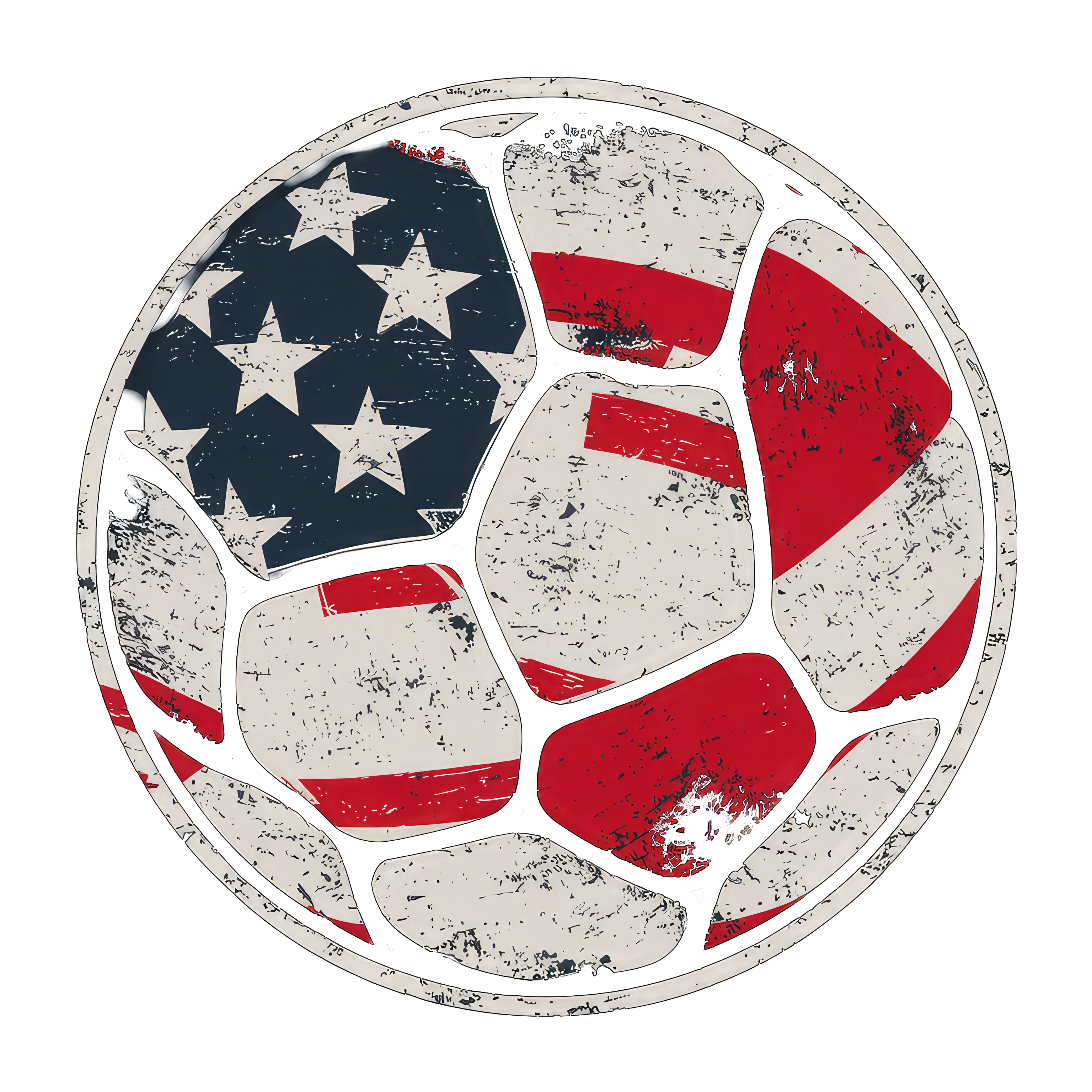 American Flag Soccer Ball DTF Transfer
