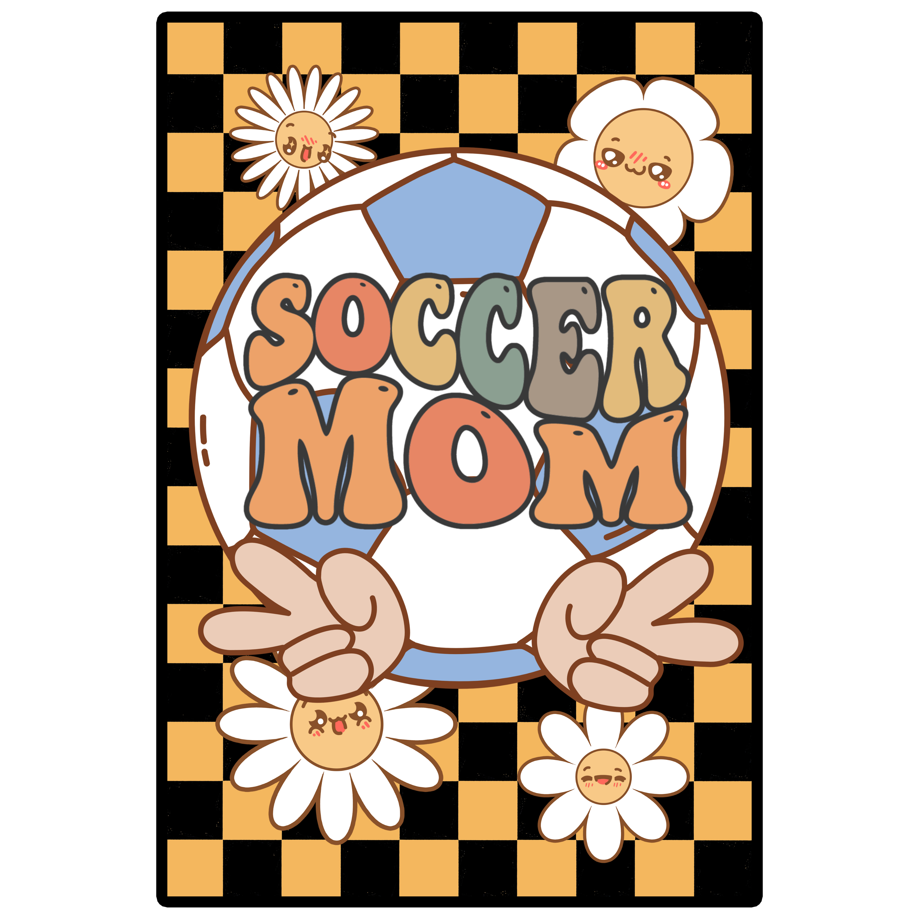 Cute Soccer Mom Daisy Design DTF Transfer
