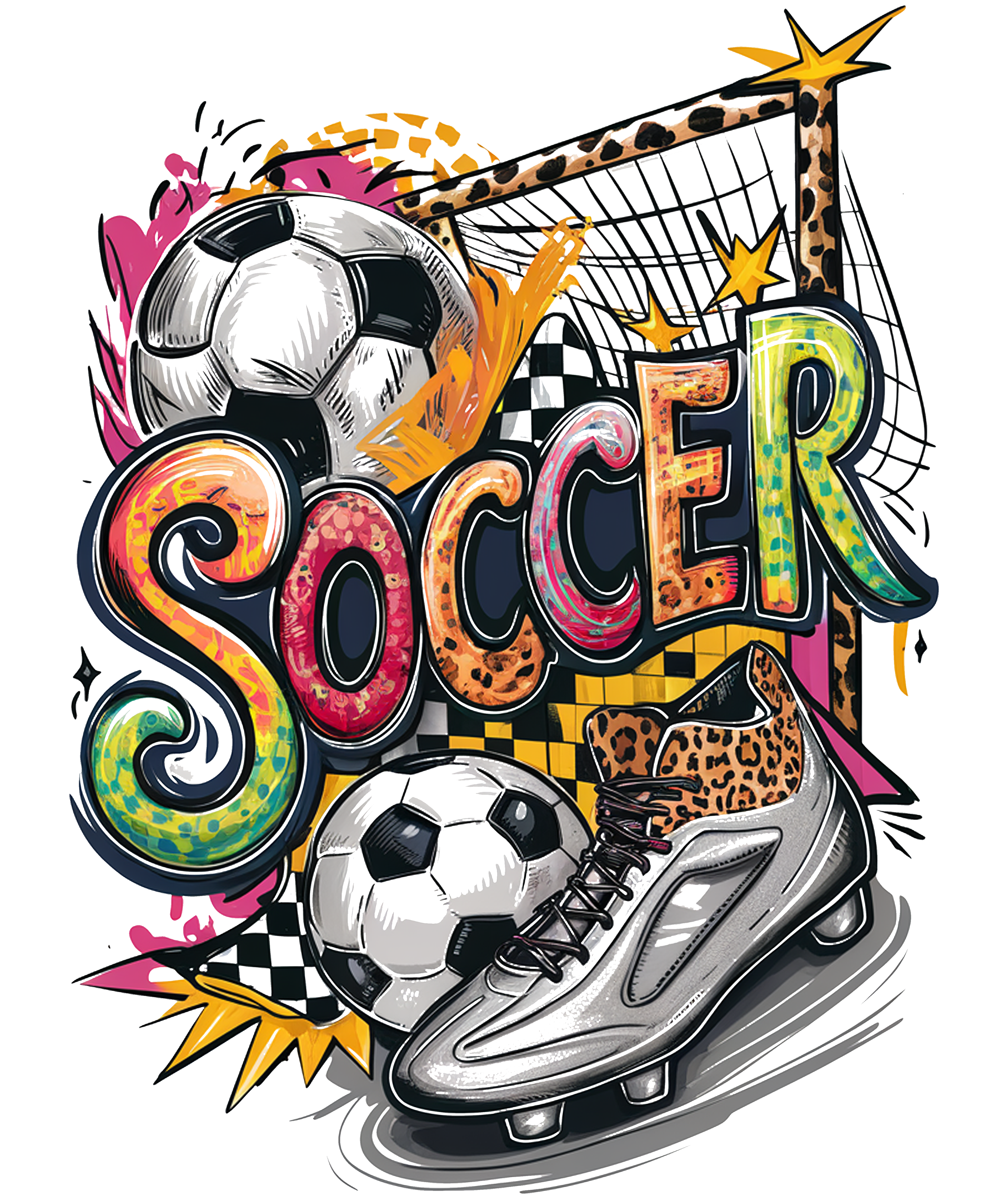 Colorful Soccer Game Essentials DTF Transfer