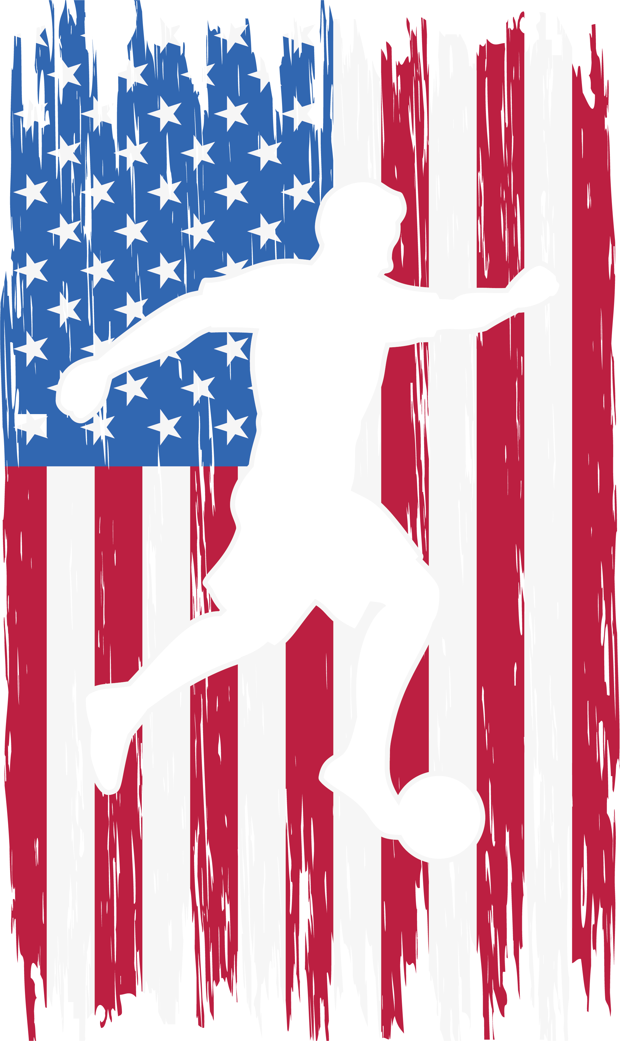 American Flag Soccer Player DTF Transfer