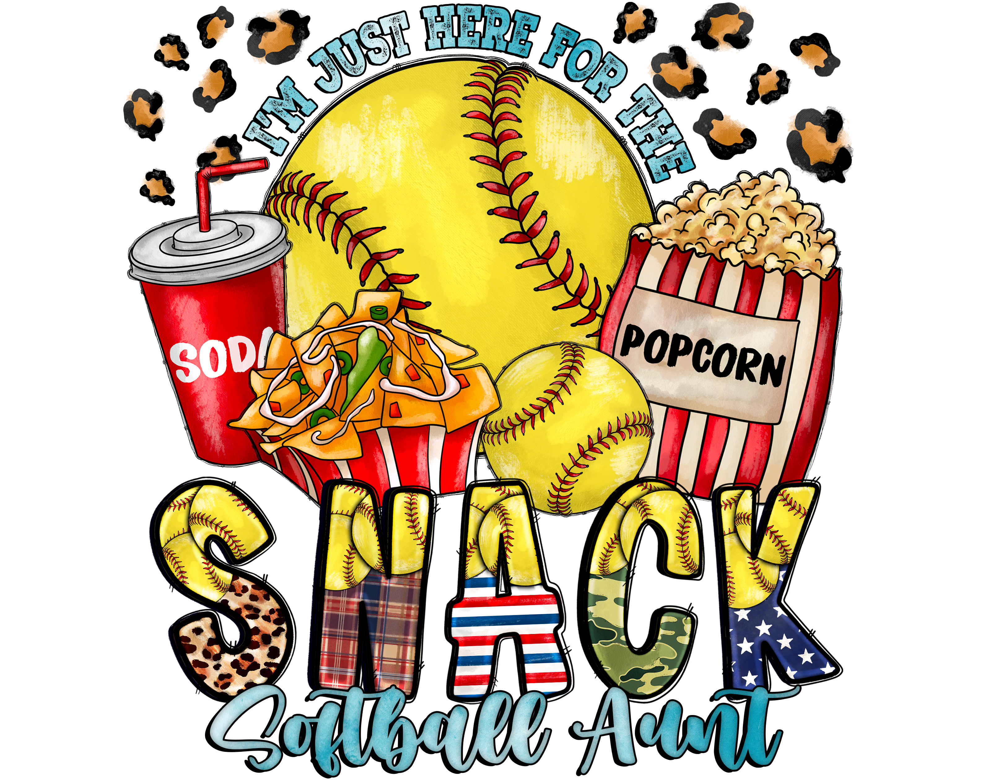Softball Aunt Game Day Snacks DTF Transfer