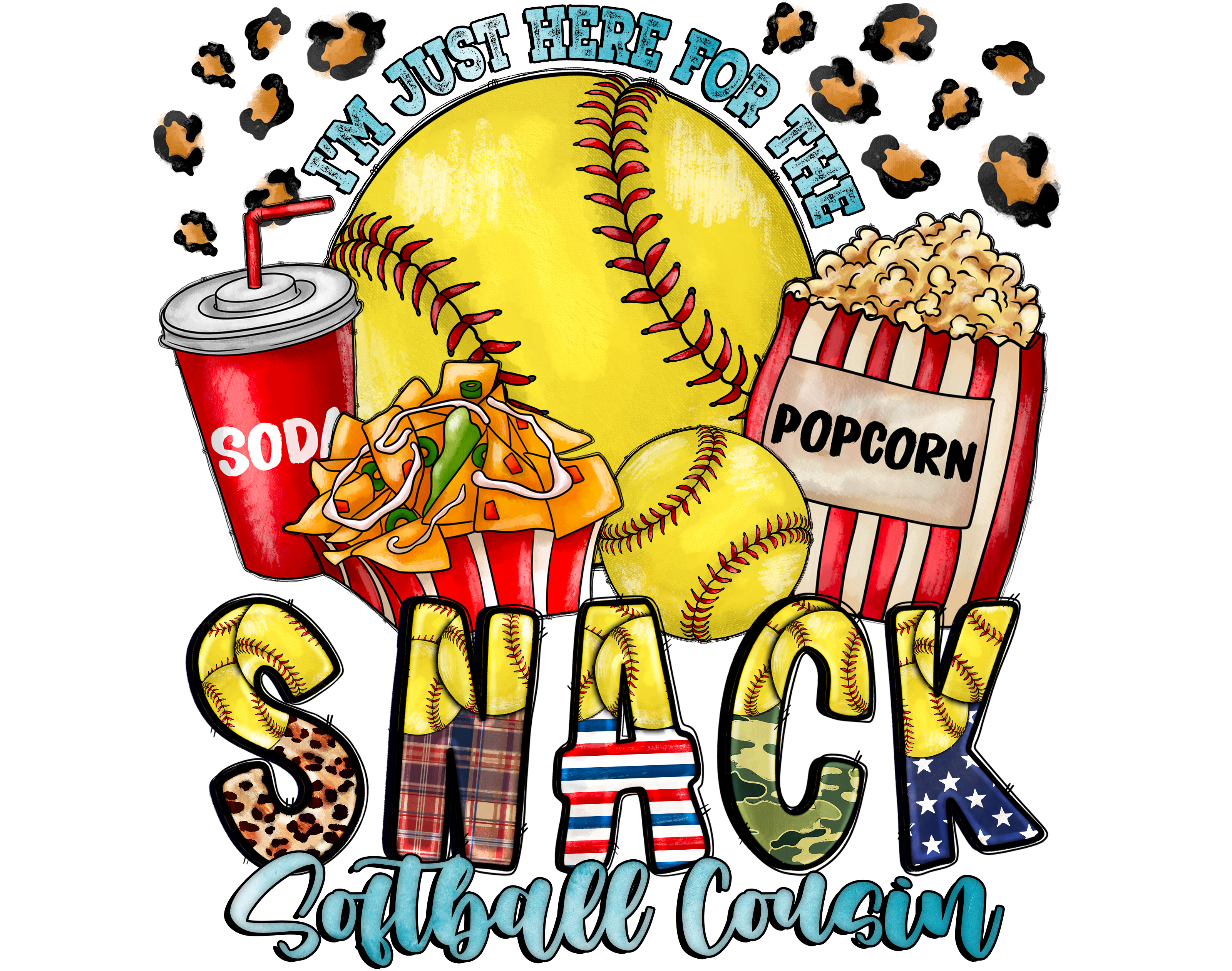 Softball Cousin Game Day Snacks DTF Transfer