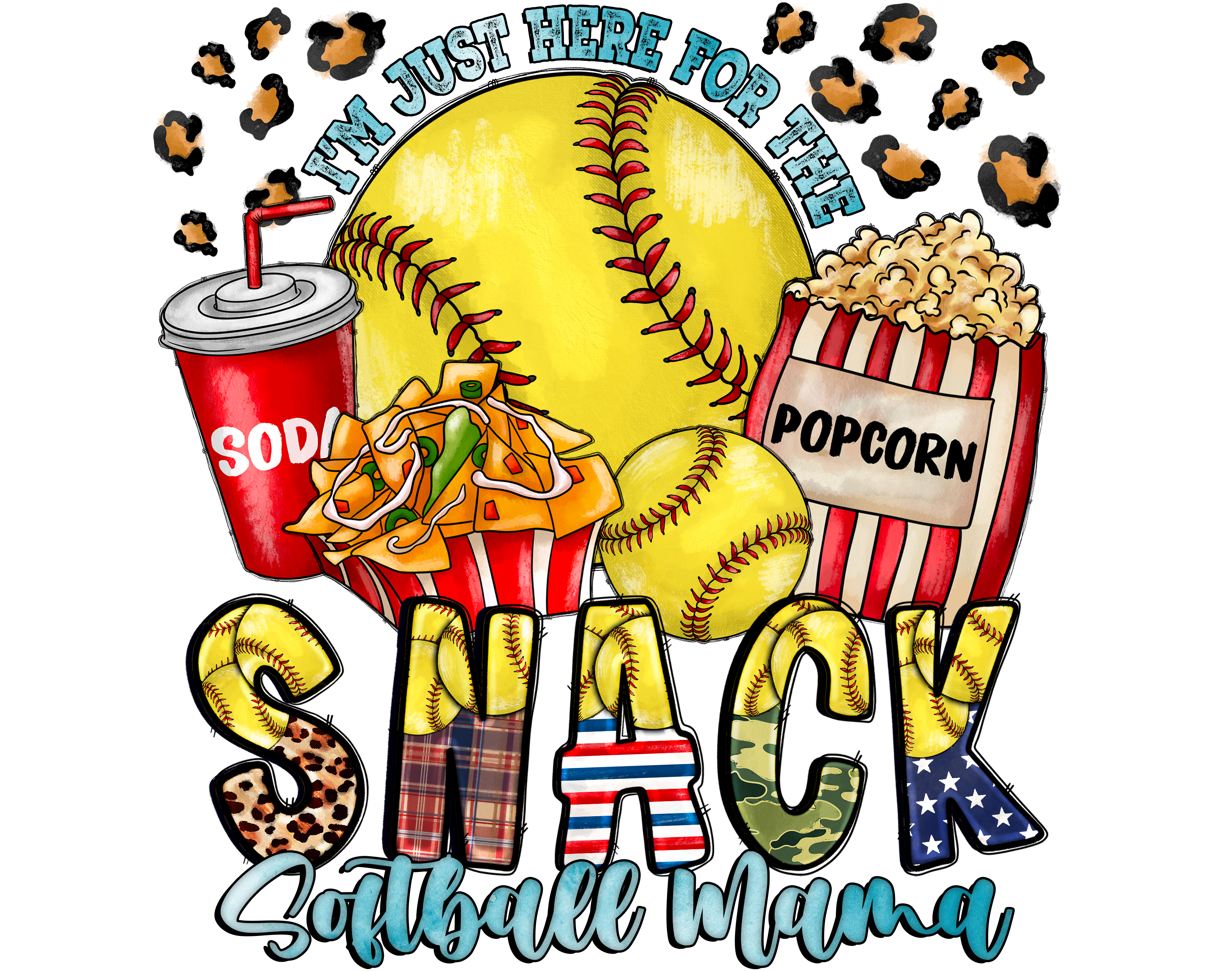 Softball Mama Game Day Snacks DTF Transfer