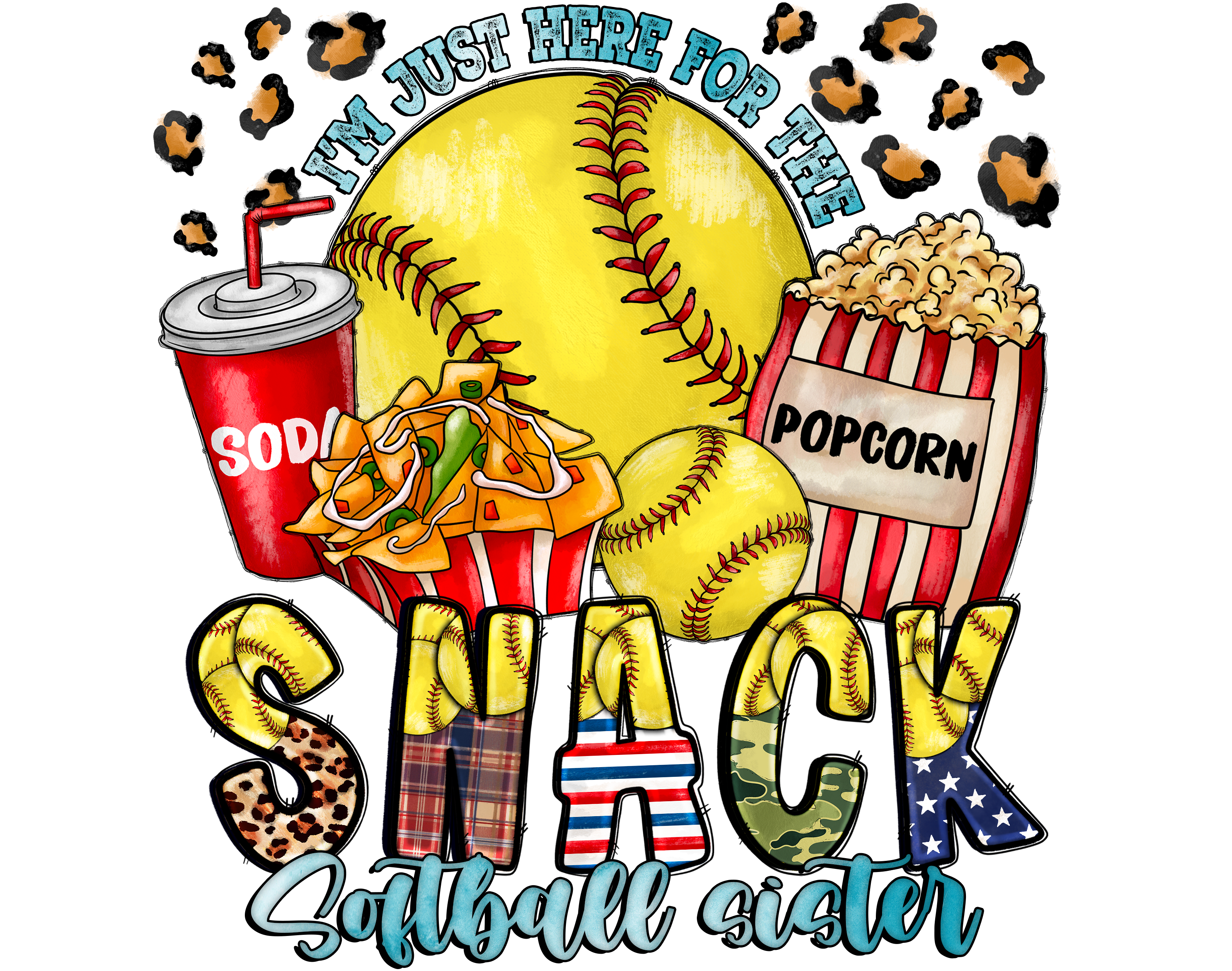 Softball Sister Game Day Snacks DTF Transfer