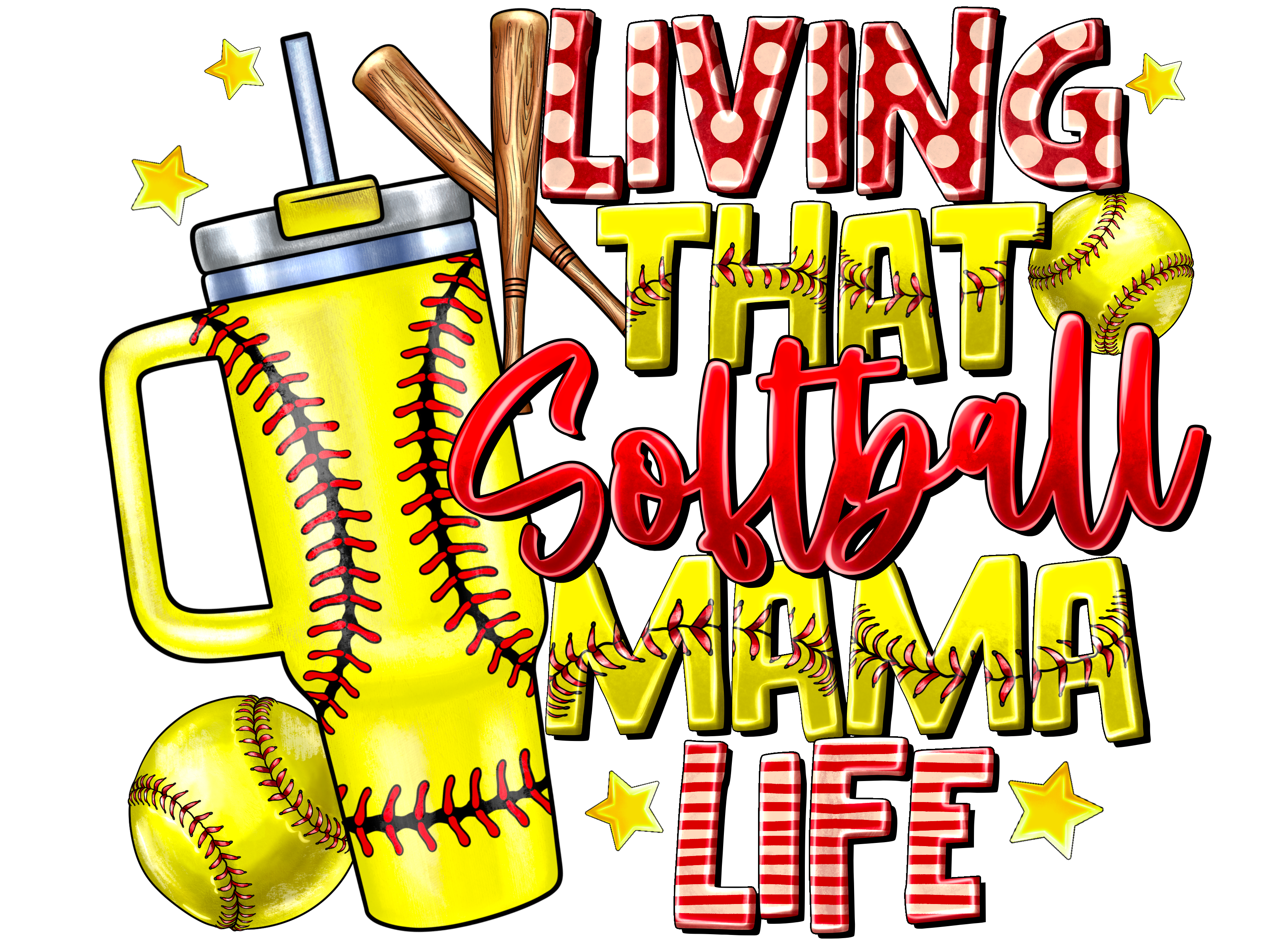 Softball Mama Life DTF Transfer