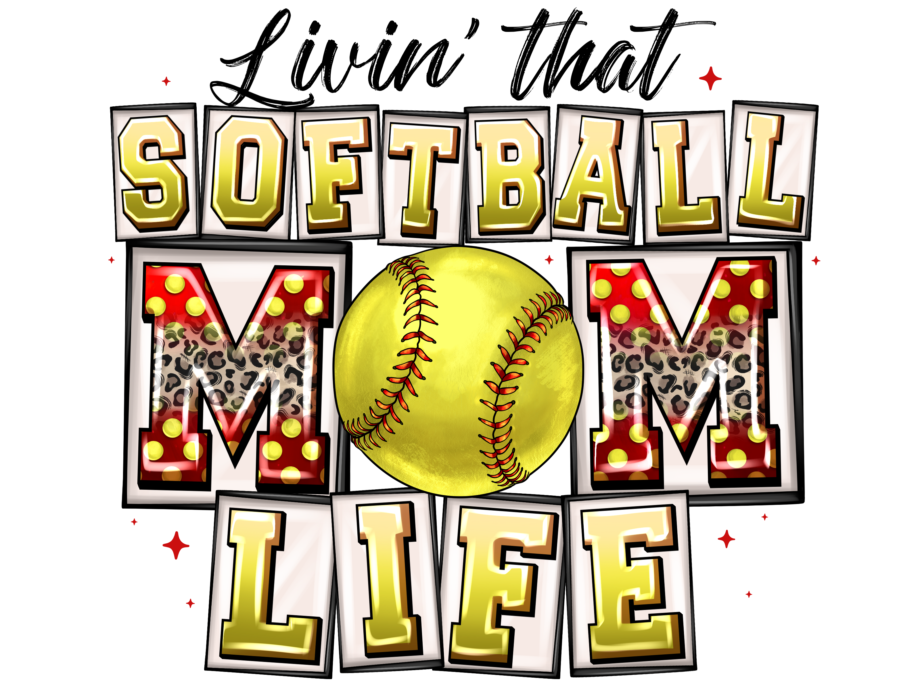 Softball Mom Life DTF Transfer
