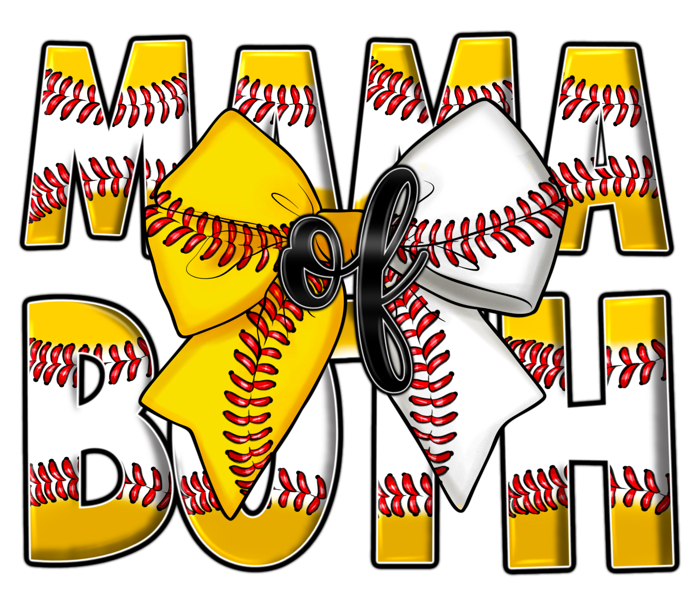 Softball Mama Bow DTF Transfer