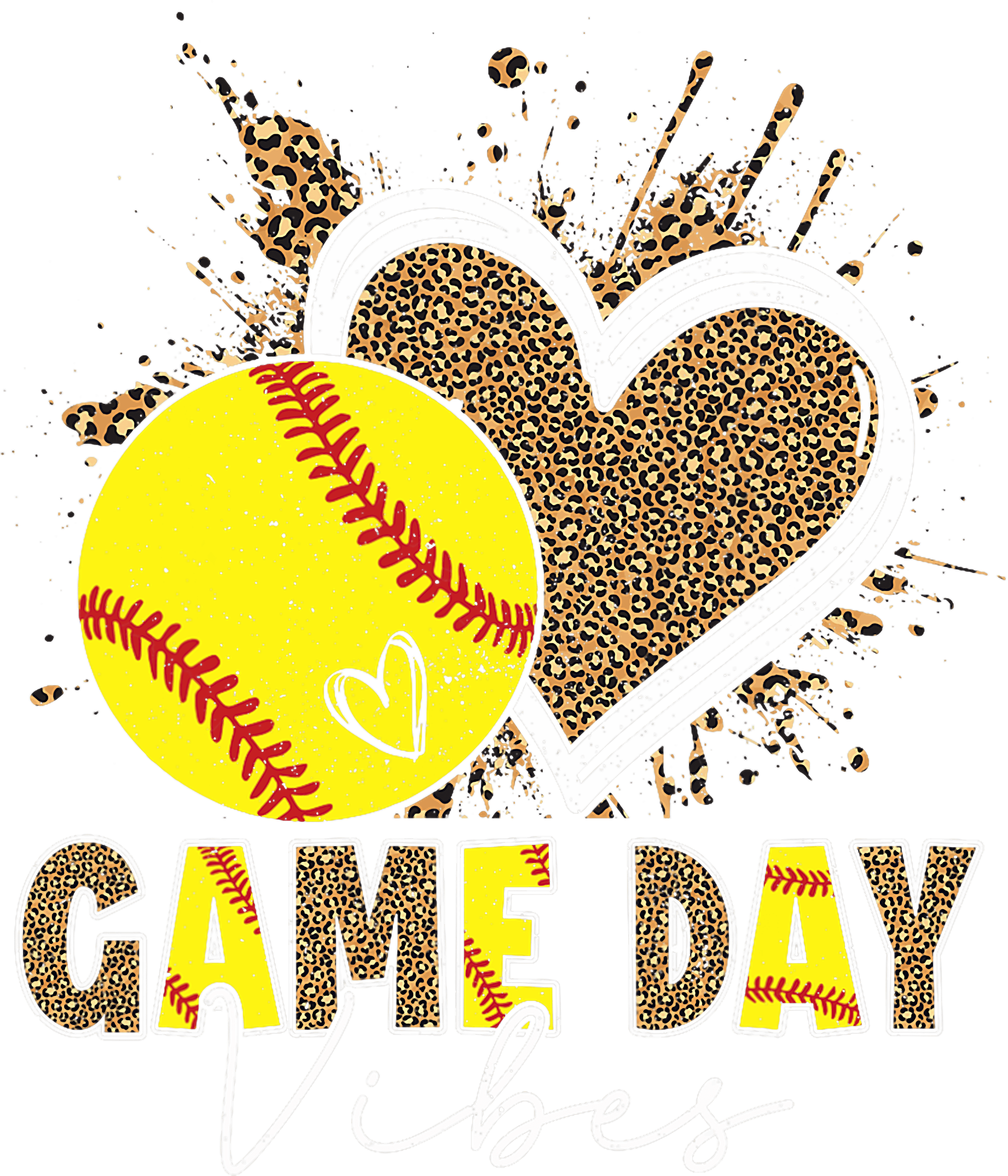 Leopard Heart Game Day Vibes DTF Transfer