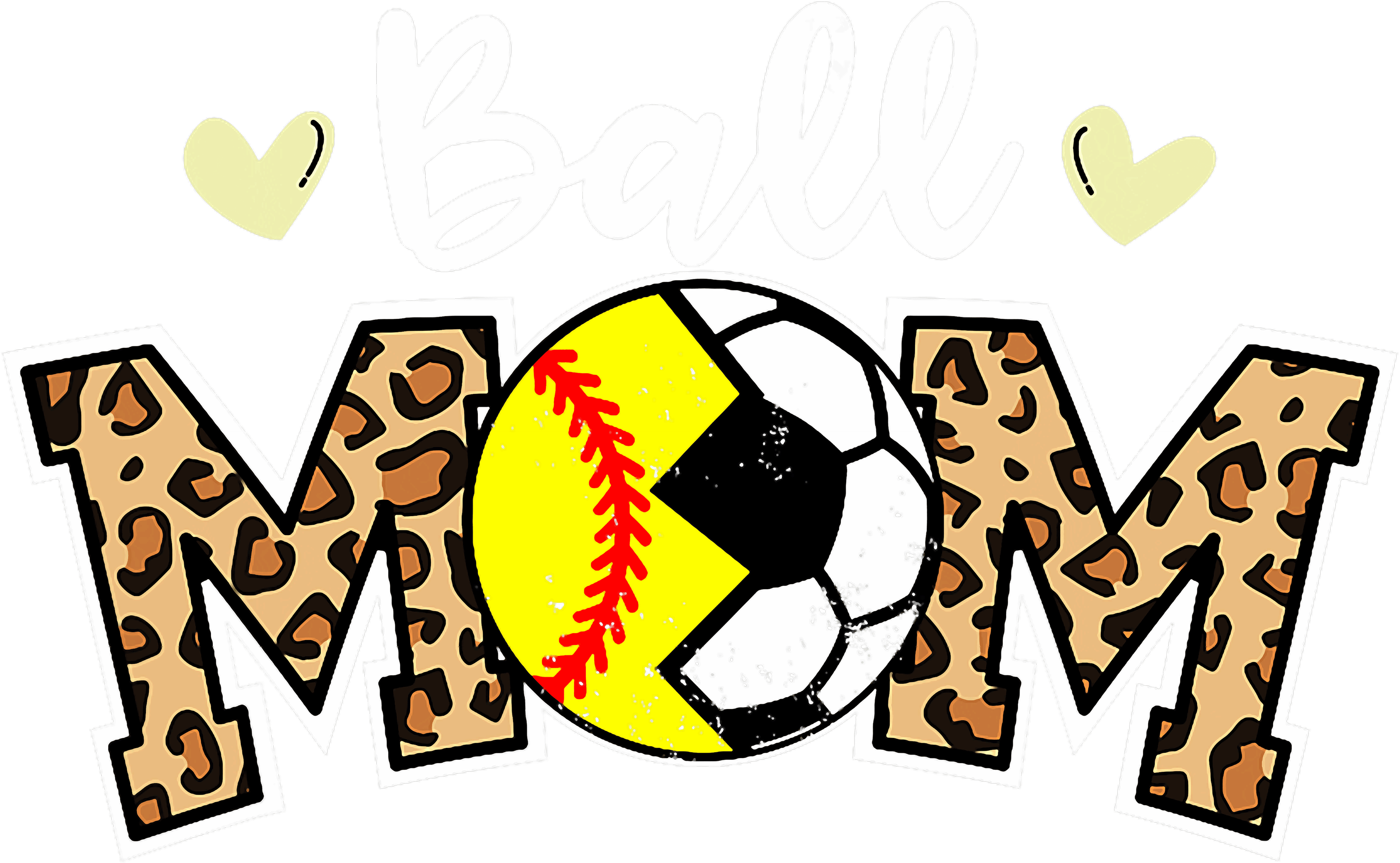 Ball Mom Softball Soccer Leopard Print DTF Transfer