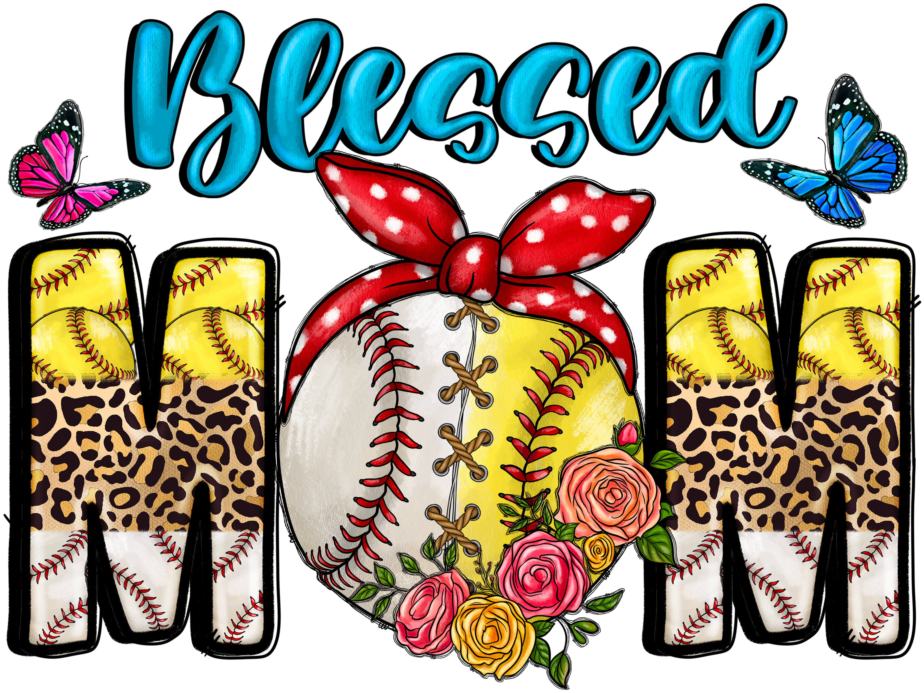 Blessed Softball Mom DTF Transfer