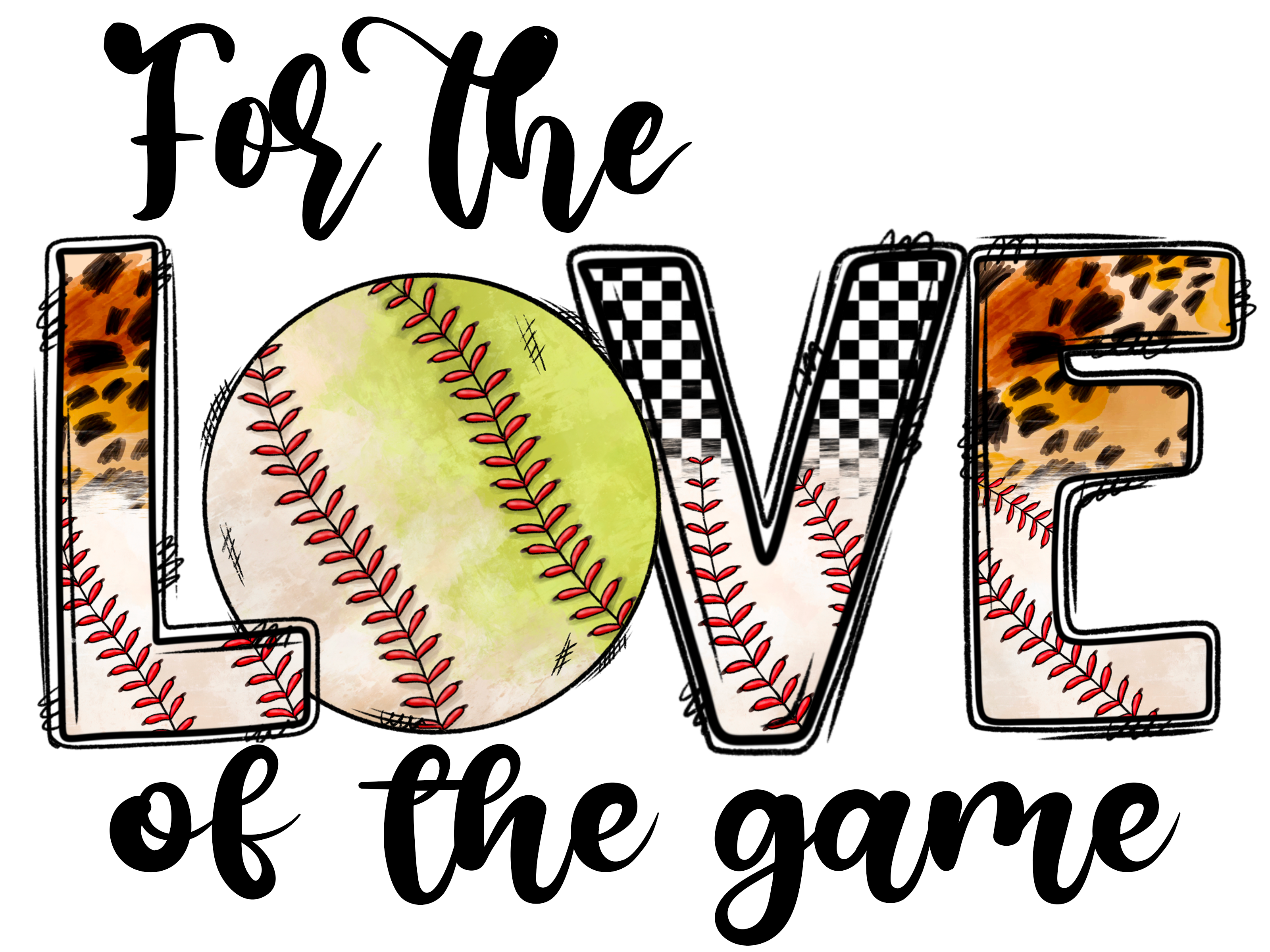 Love For The Softball Game DTF Transfer