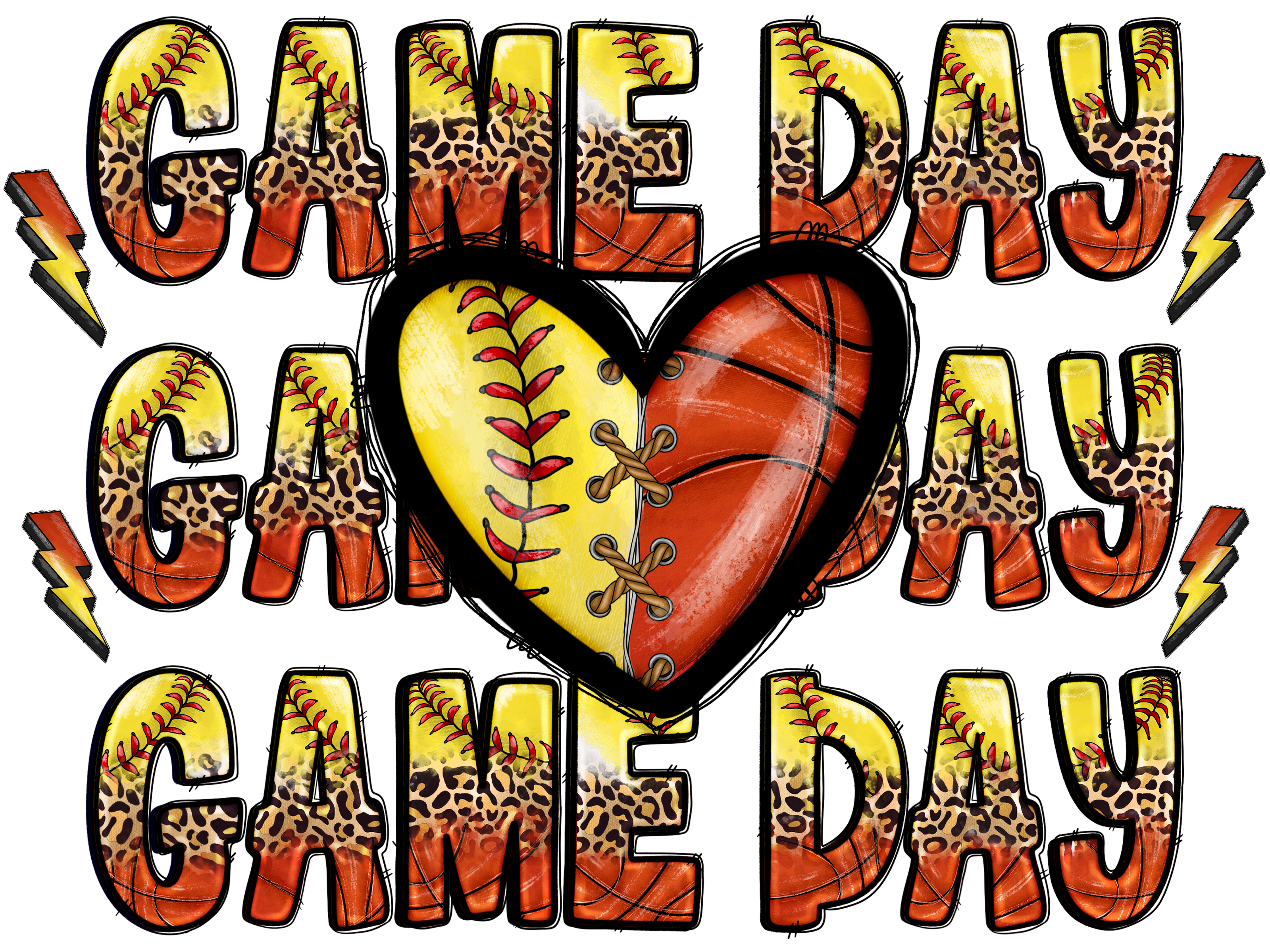 Softball Basketball Game Day DTF Transfer