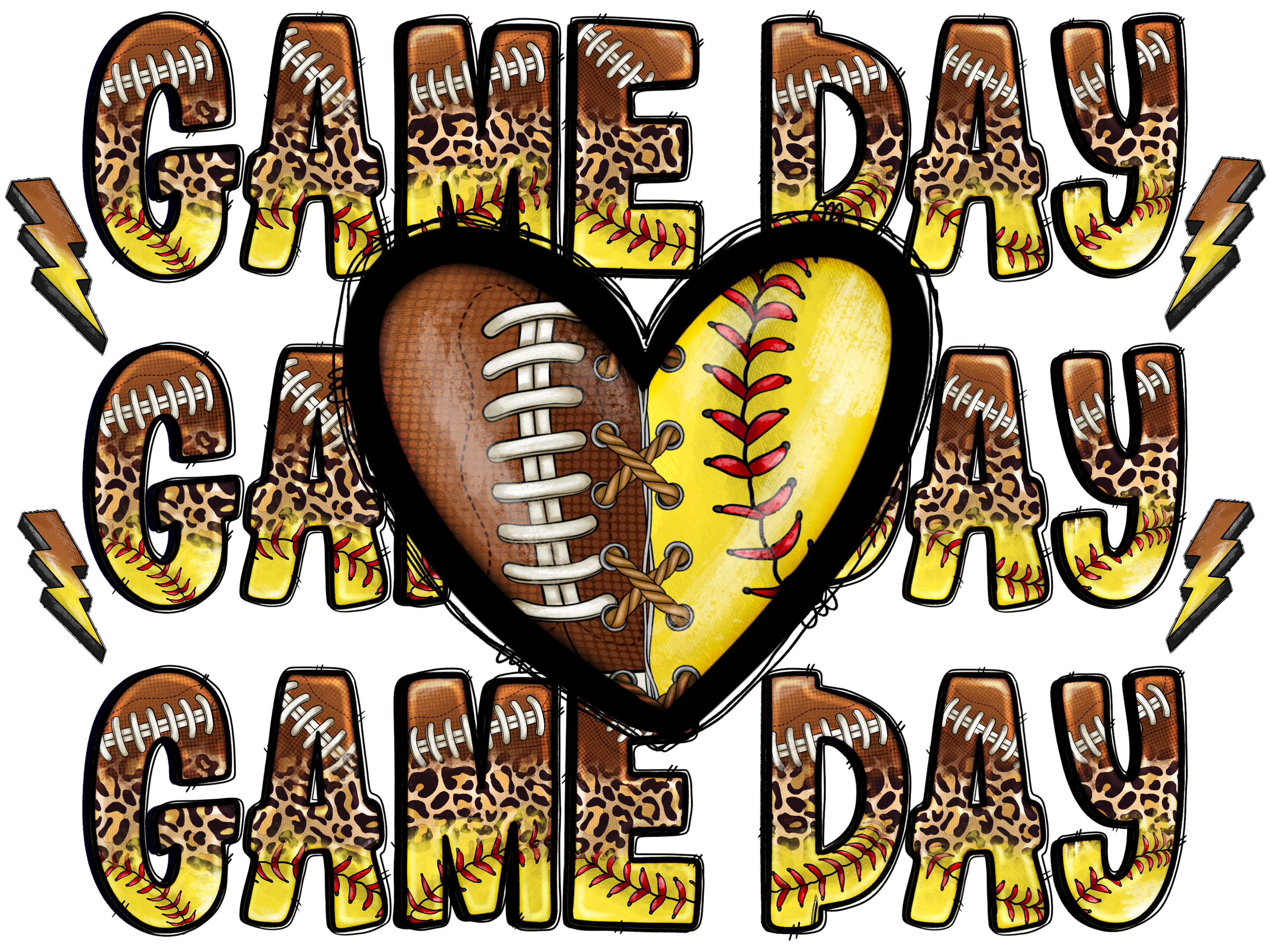 Football Softball Game Day DTF Transfer