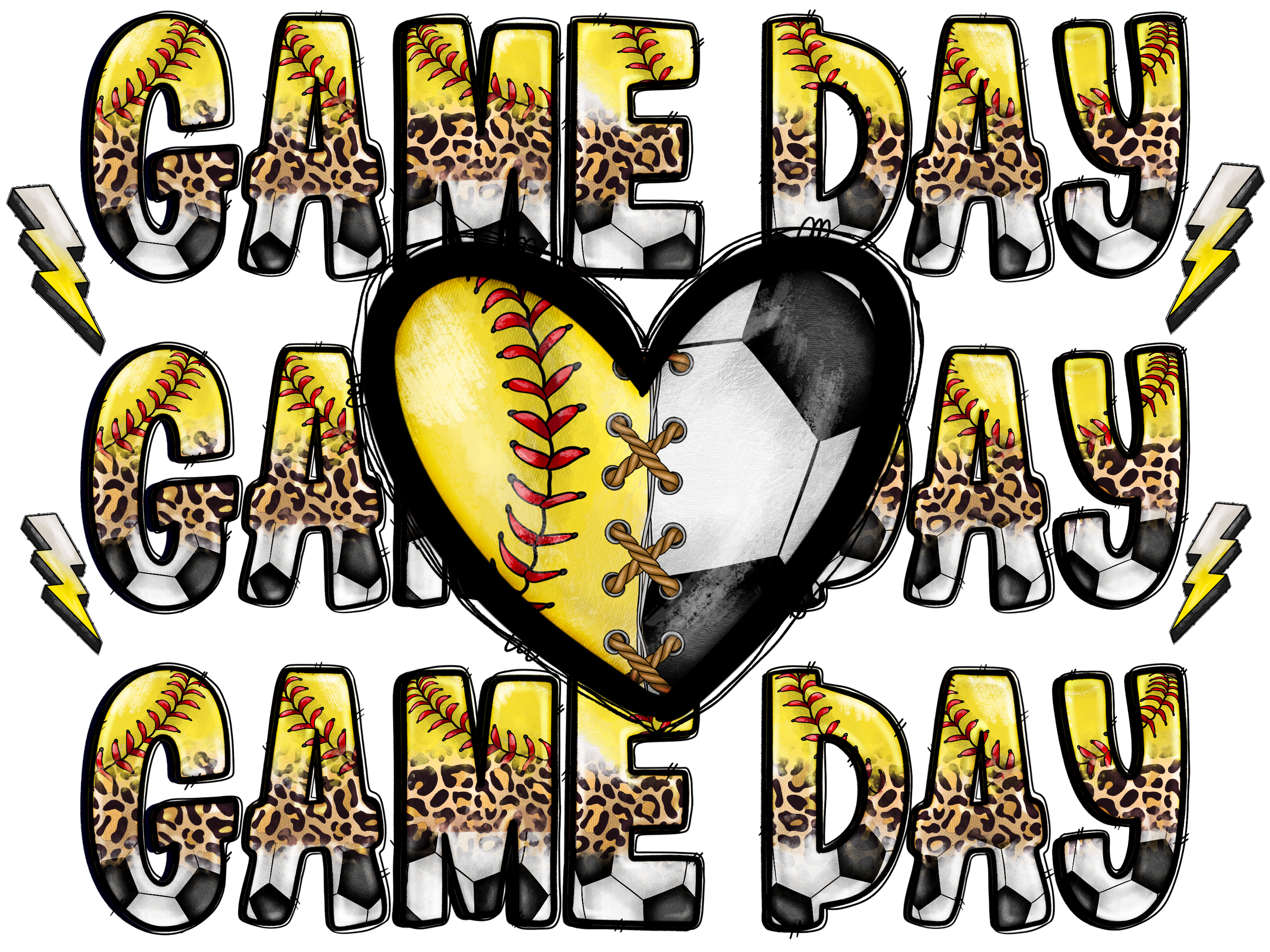 Soccer Softball Game Day DTF Transfer