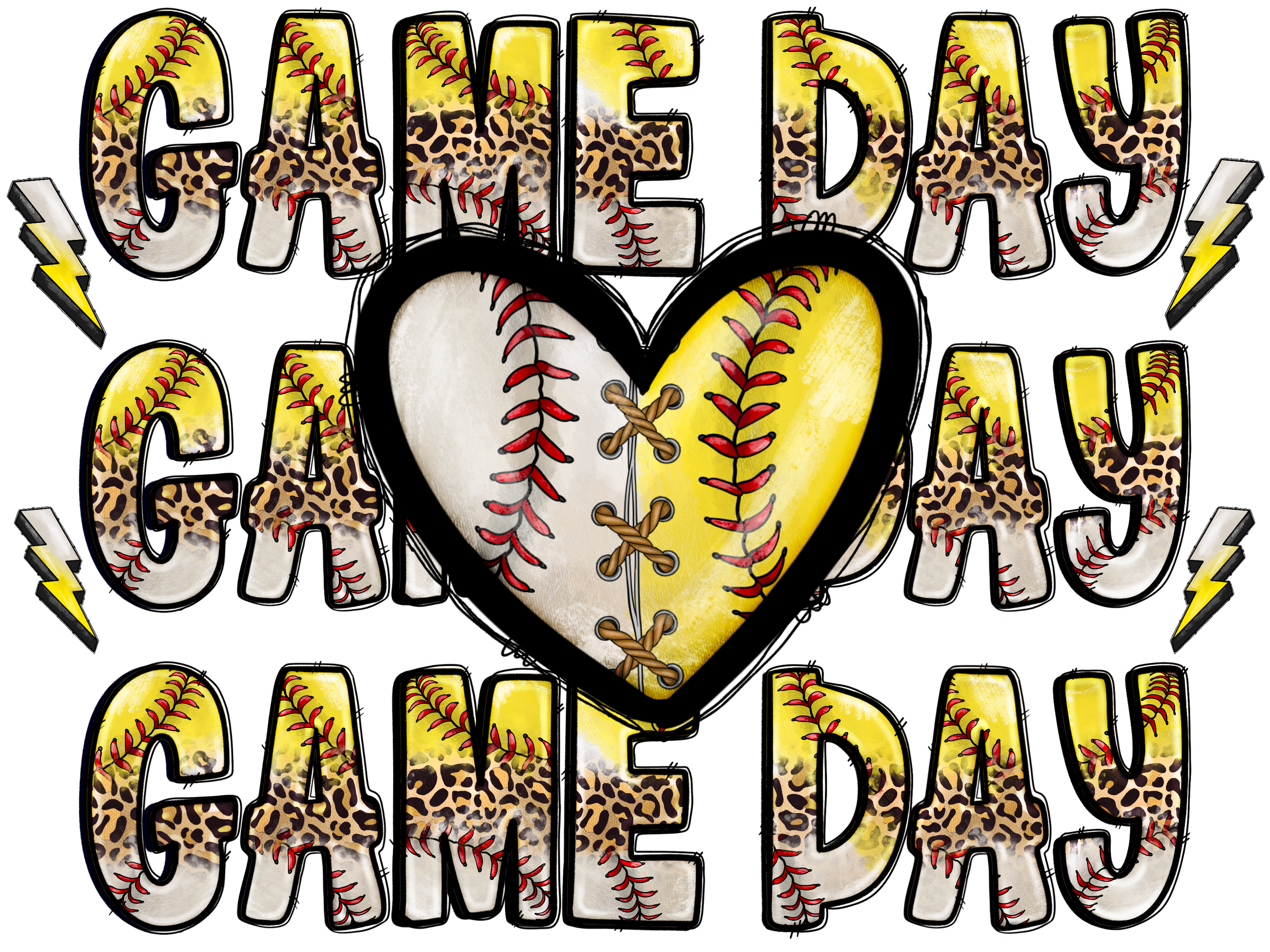 Baseball Softball Game Day DTF Transfer