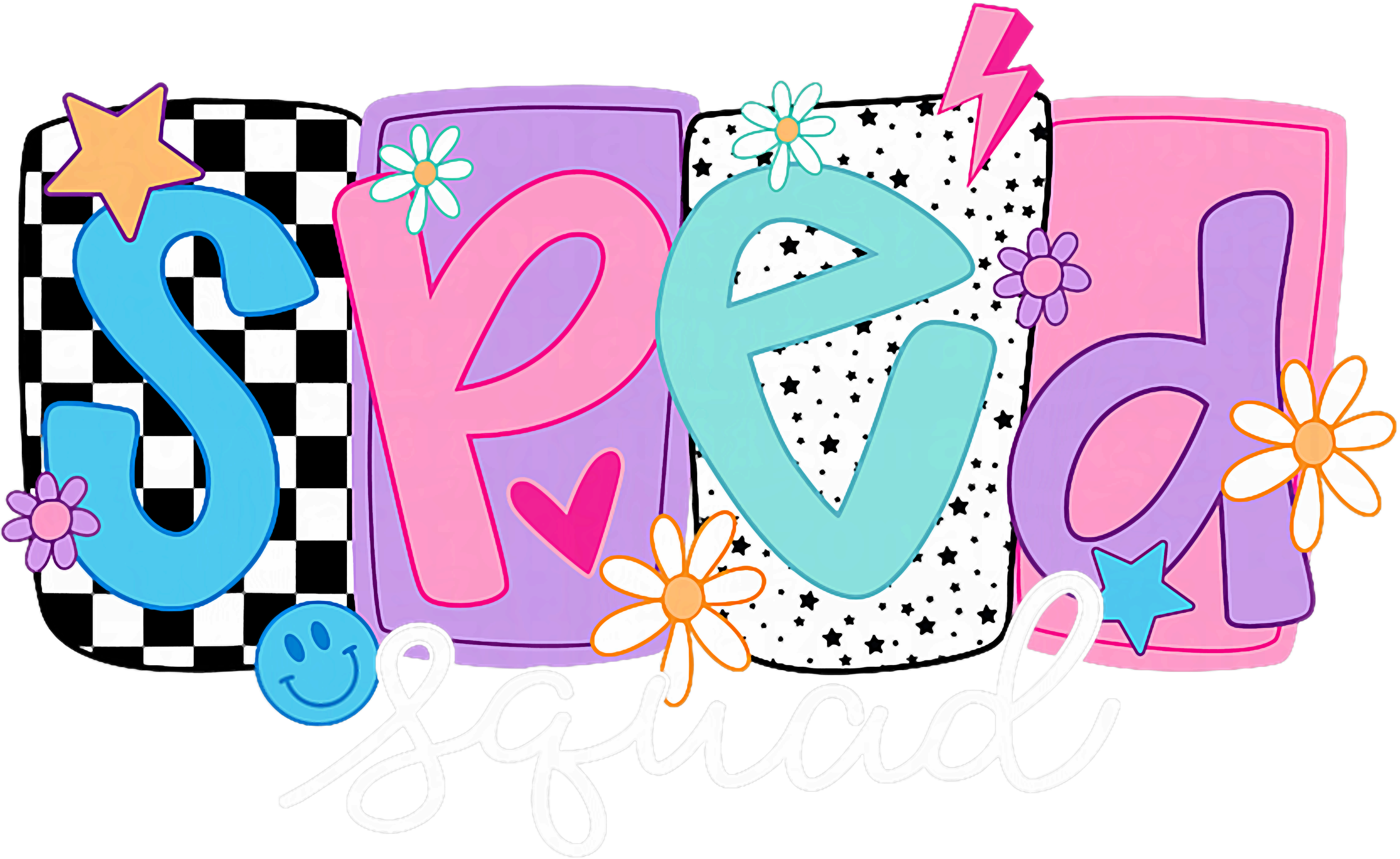Colorful Special Education Squad DTF Transfer