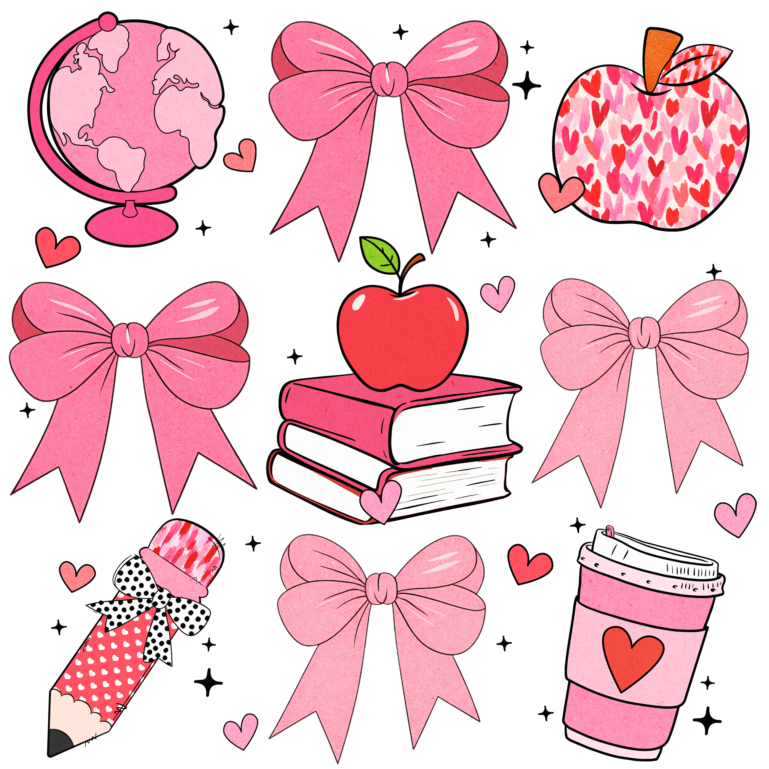 Pink Teacher Essentials DTF Transfer