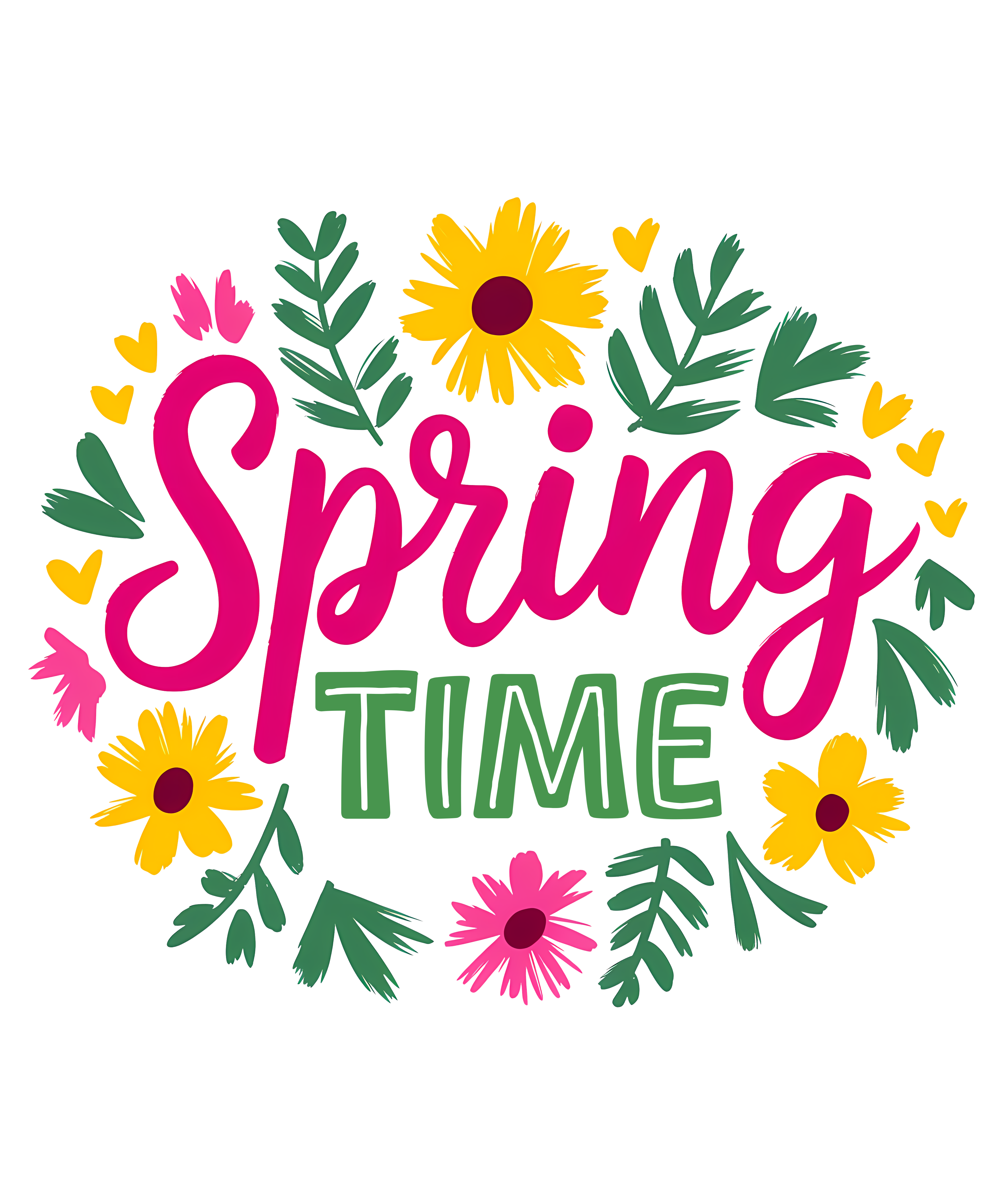 Spring Time Bright Floral Wreath DTF Transfer