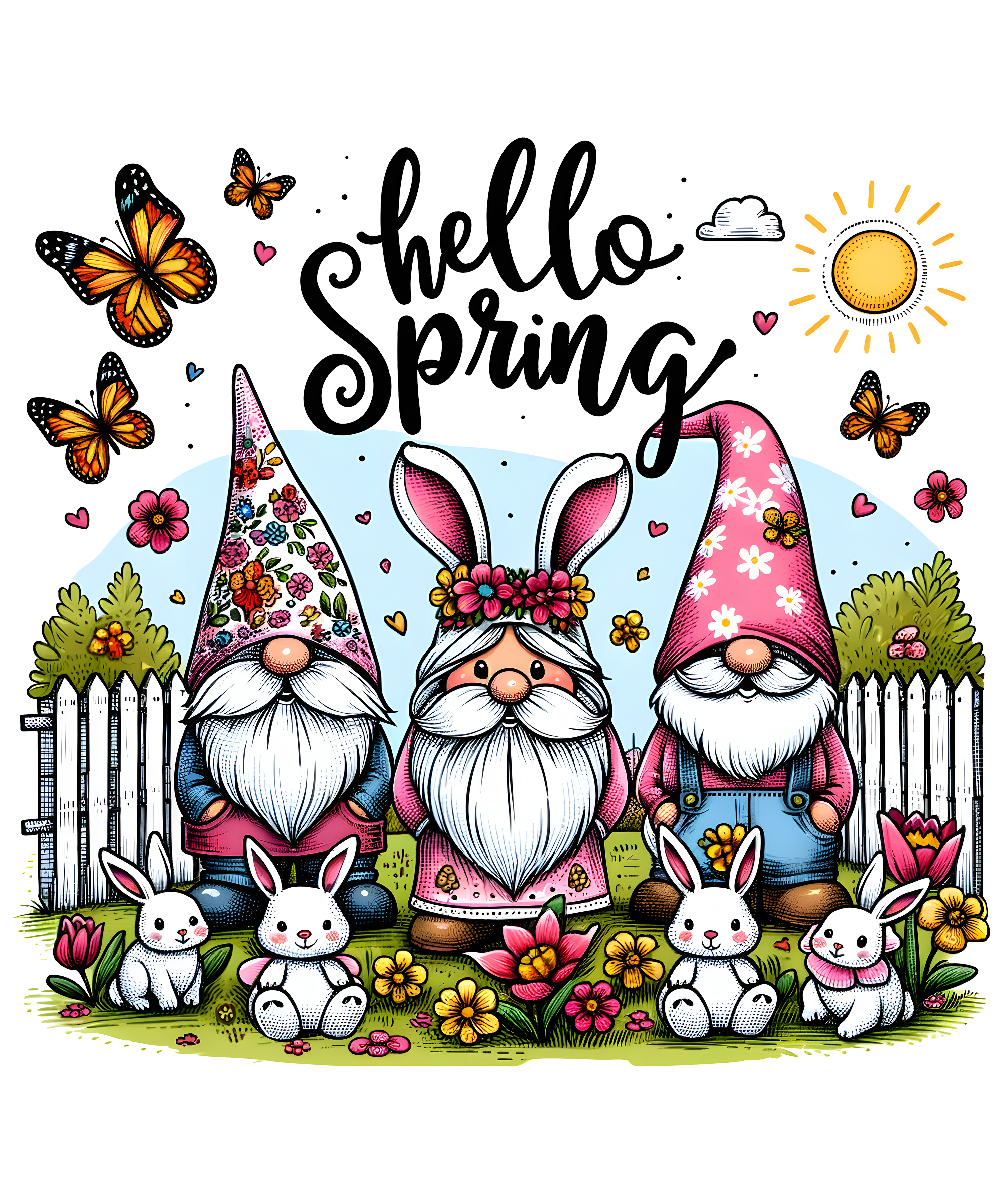 Easter Gnomes And Bunnies DTF Transfer