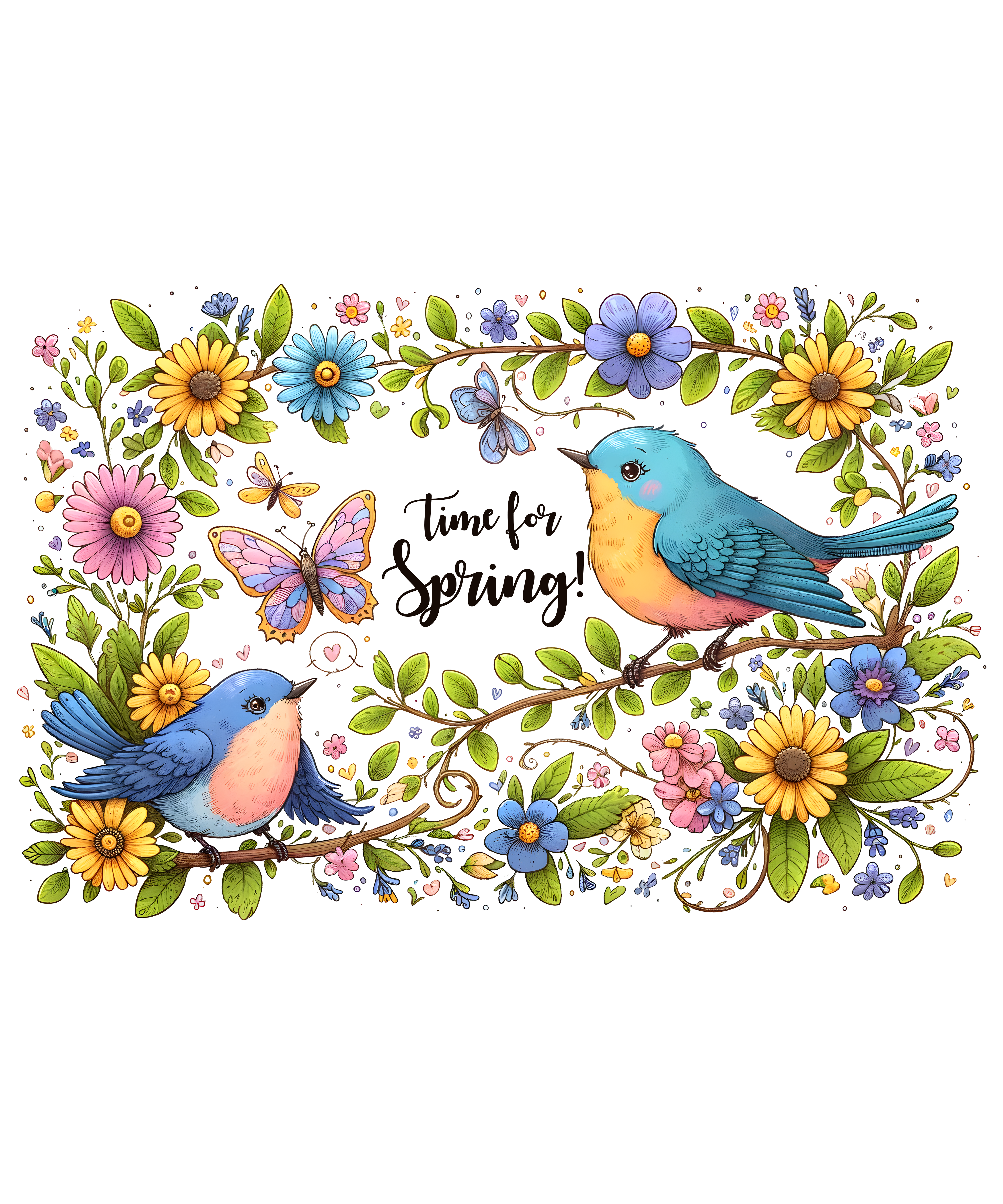 Time For Spring Bluebird DTF Transfer