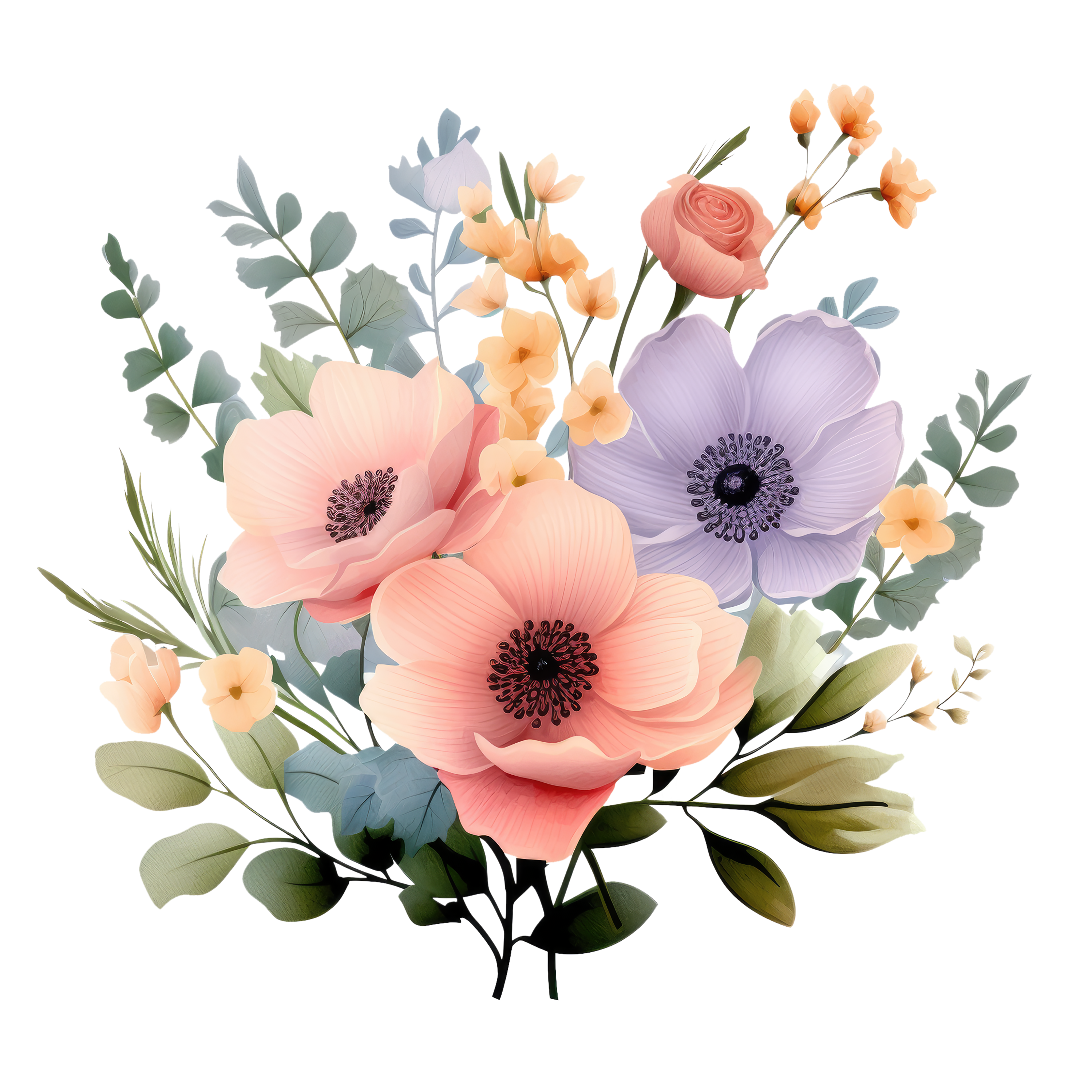 Pastel Spring Floral Bouquet DTF Transfer