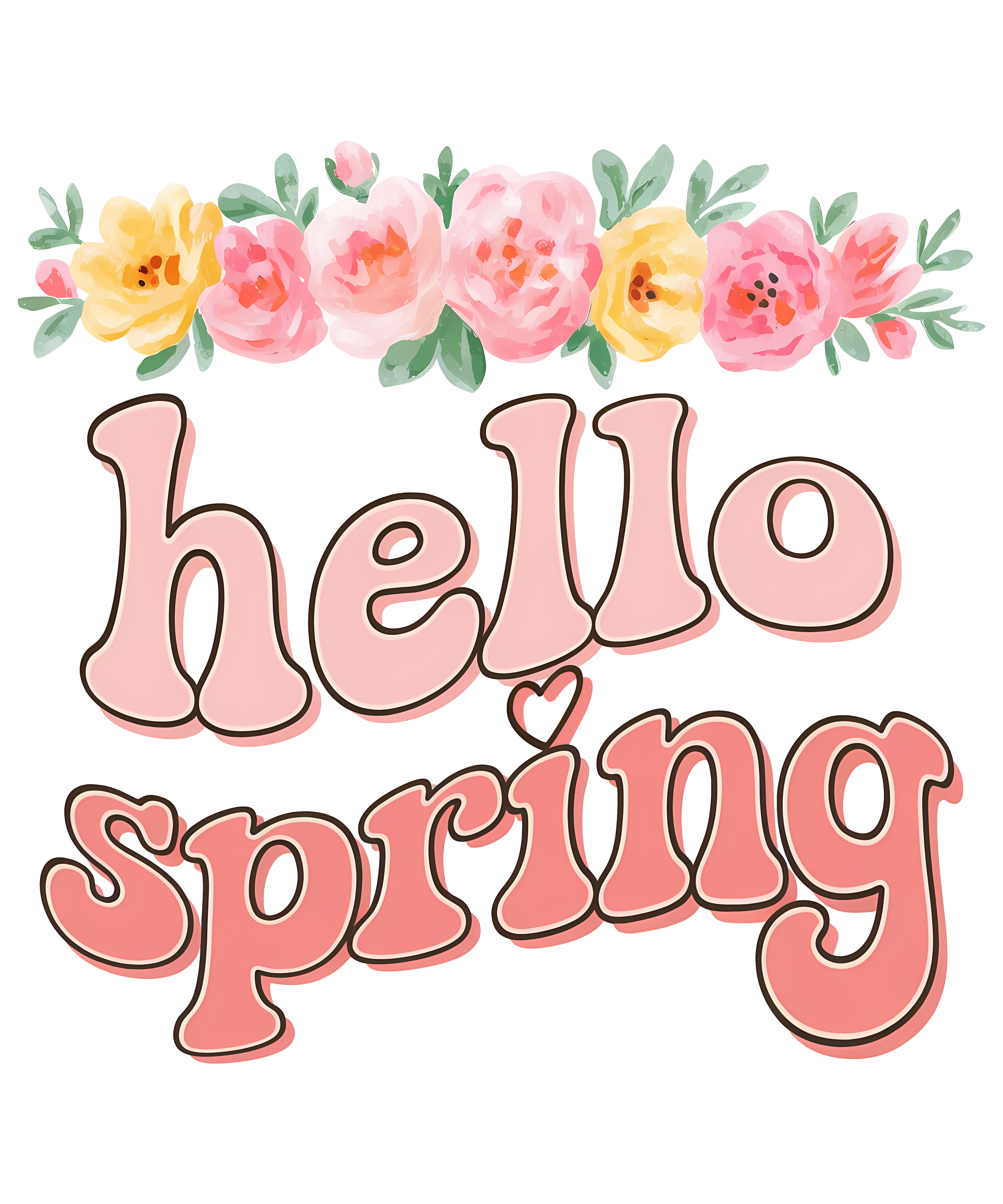 Floral Hello Spring DTF Transfer