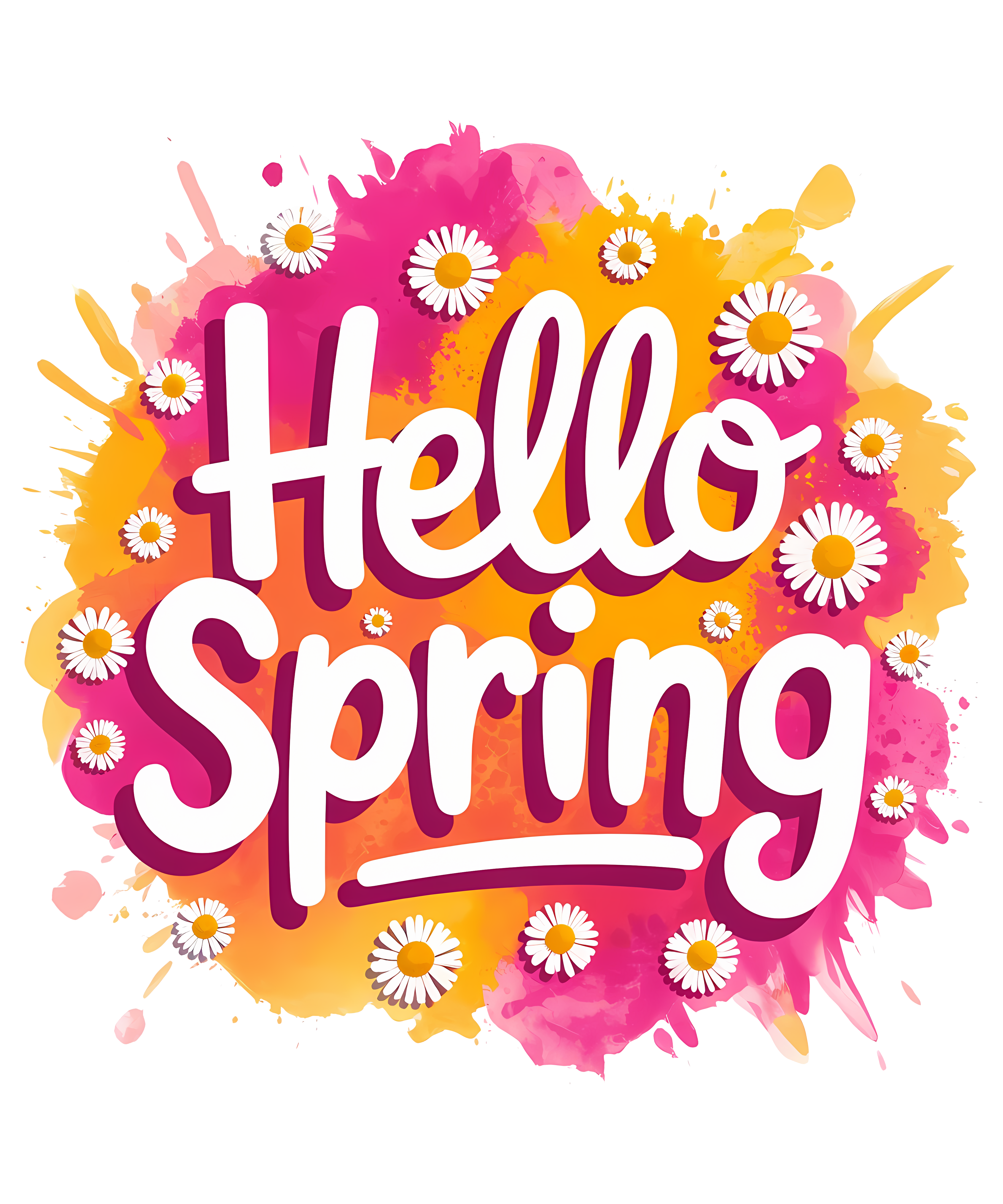 Daisy Hello Spring Splash DTF Transfer